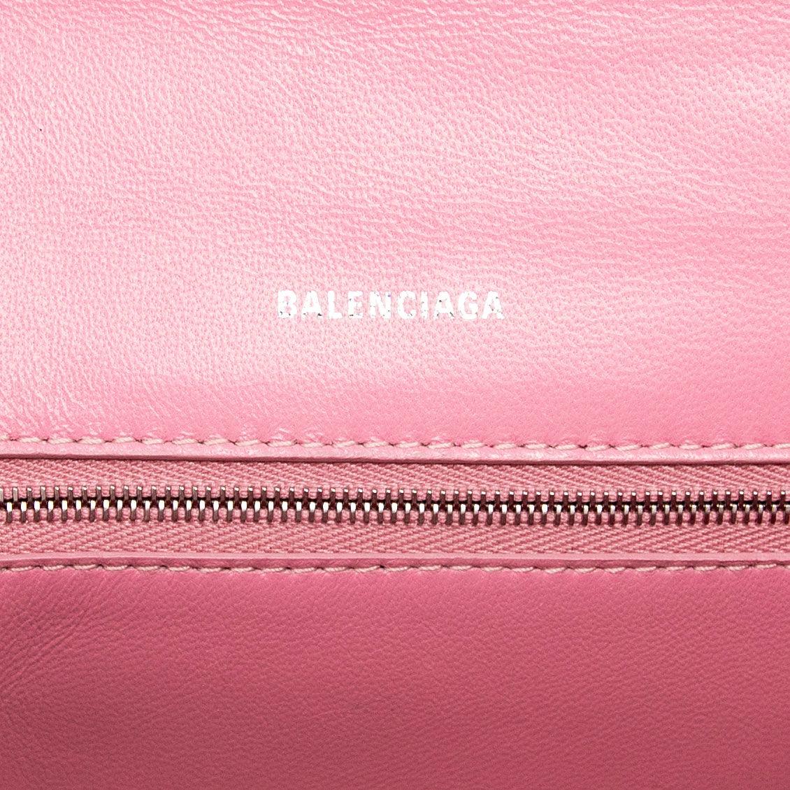 Balenciaga Pink Croc Small Hourglass Bag