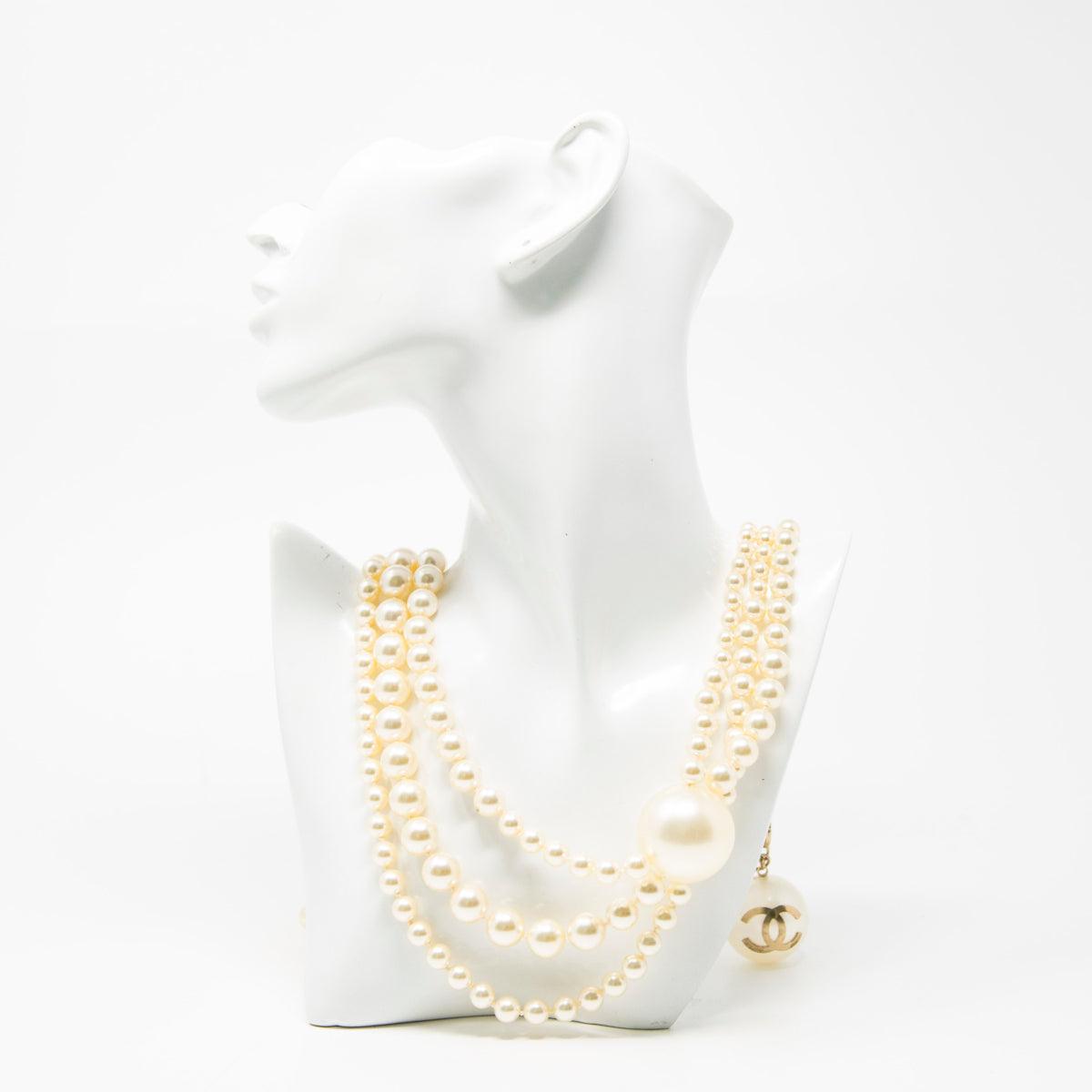 Chanel Pearl CC Long Multi-Strand Necklace