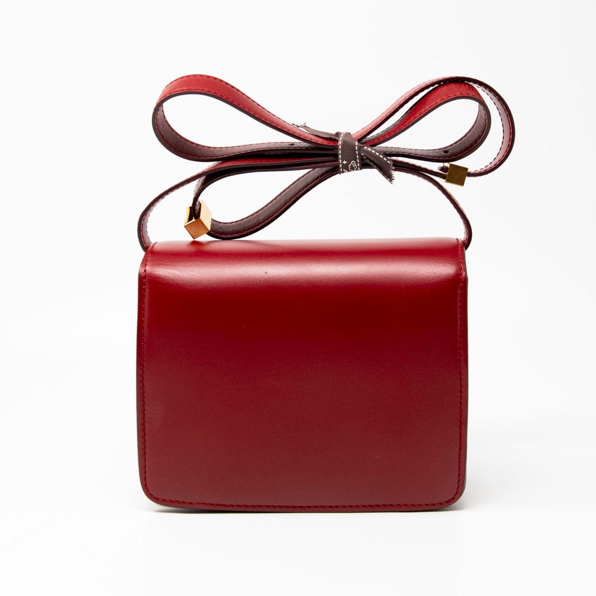 Celine Dark Red Small Box Bag
