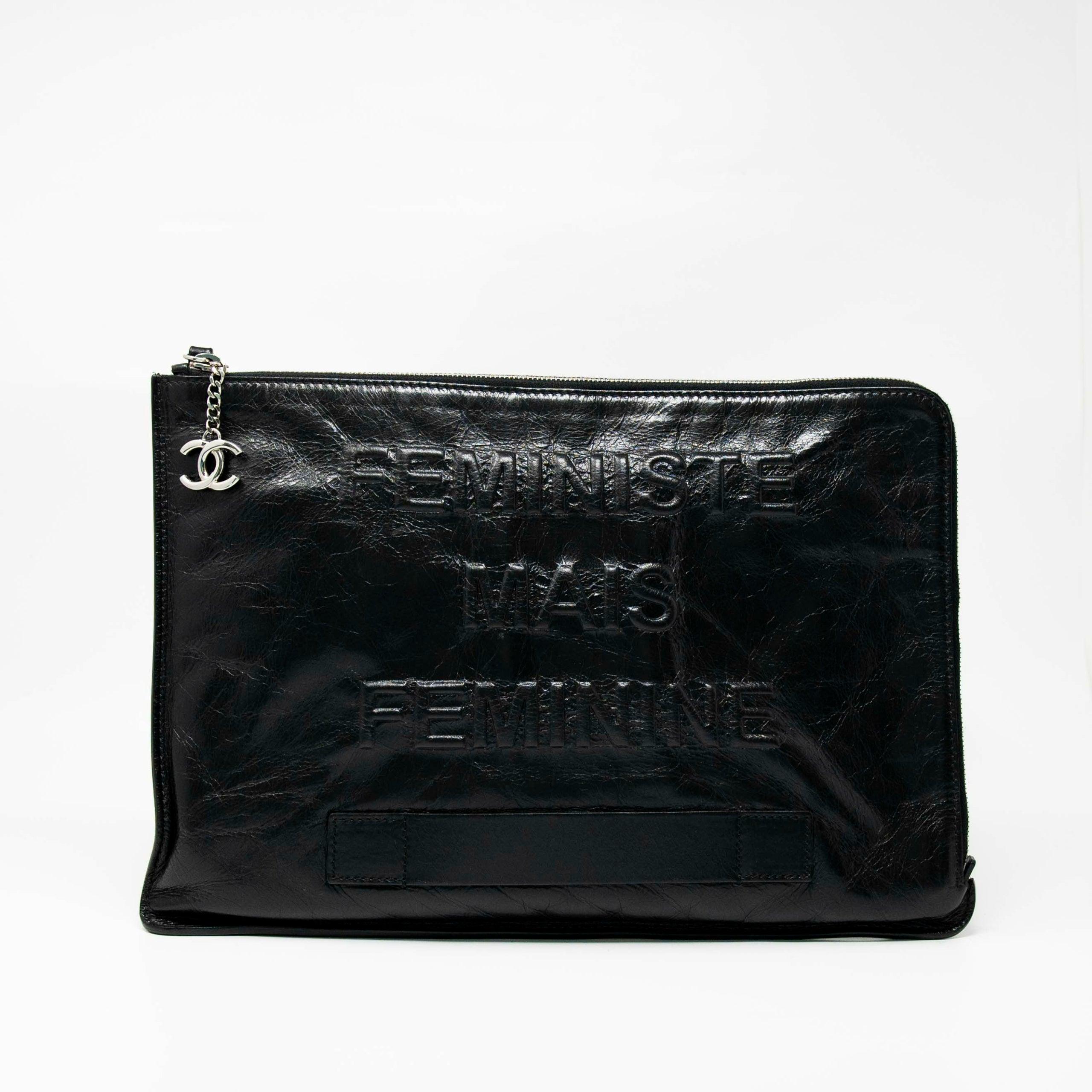 Chanel Black Feministe Mais Feminine Clutch