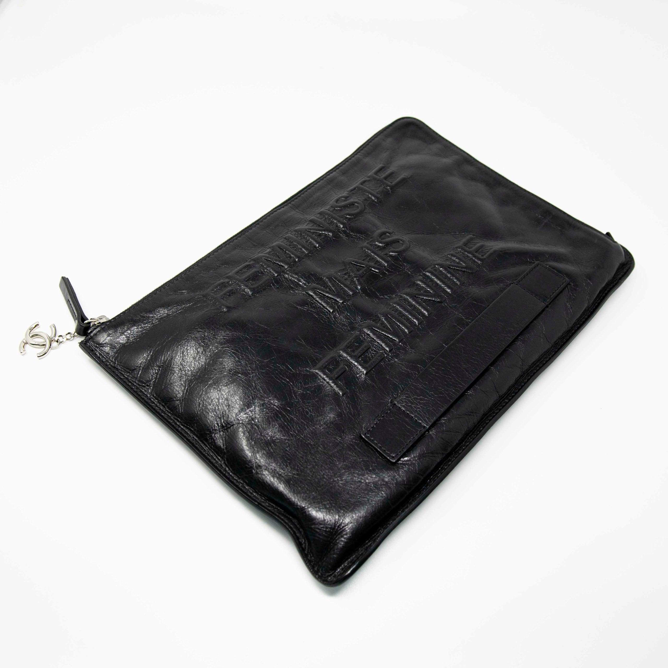 Chanel Black Feministe Mais Feminine Clutch
