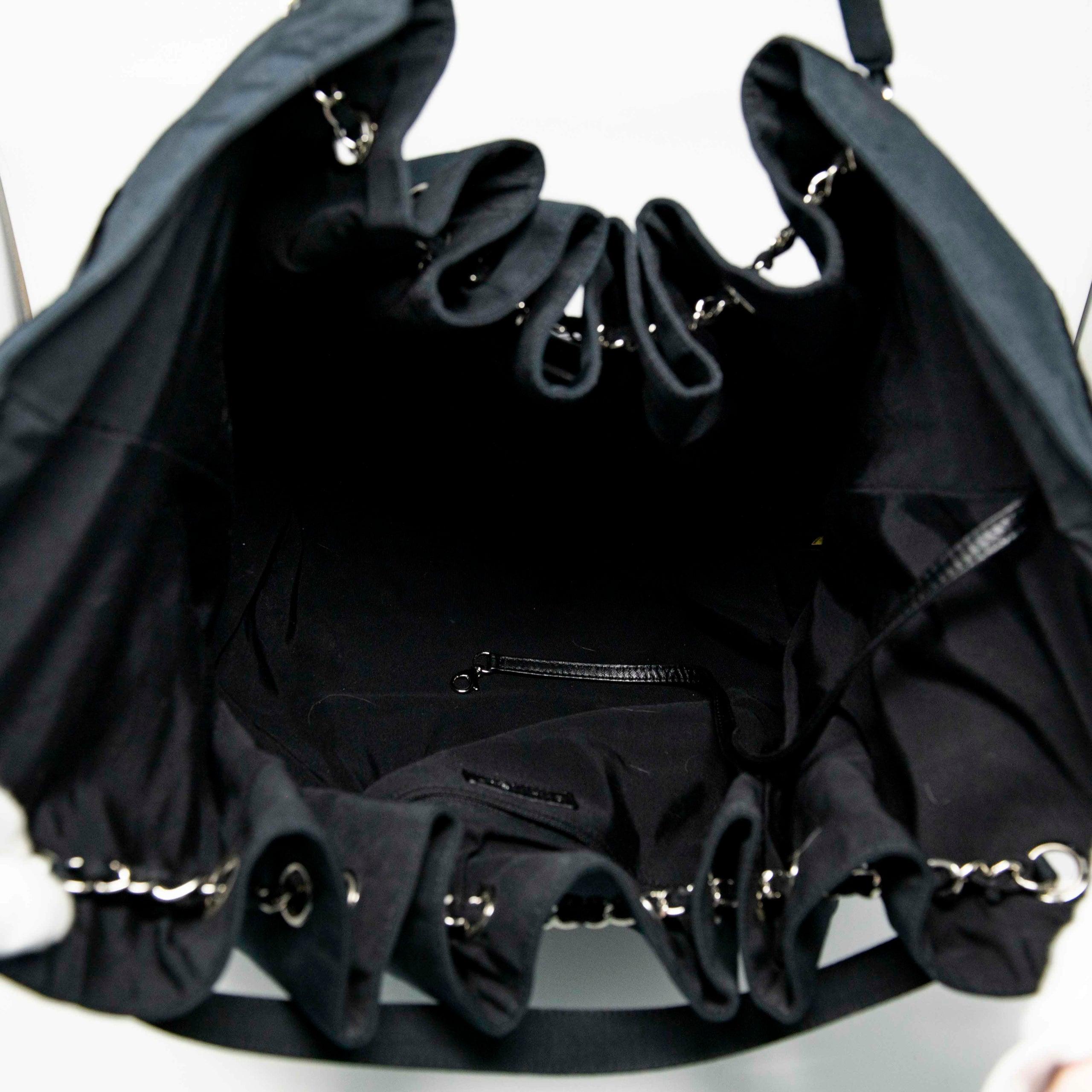 Chanel Black Vinyl XL Cabas Hobo