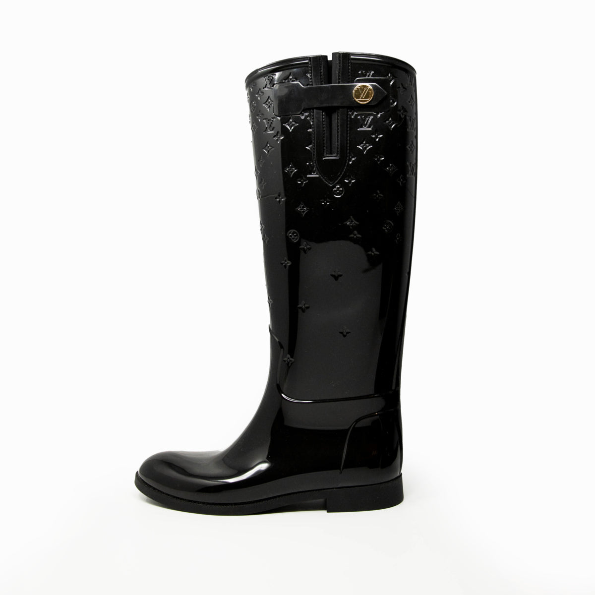 Louis Vuitton Black Monogram Rain Boots 39