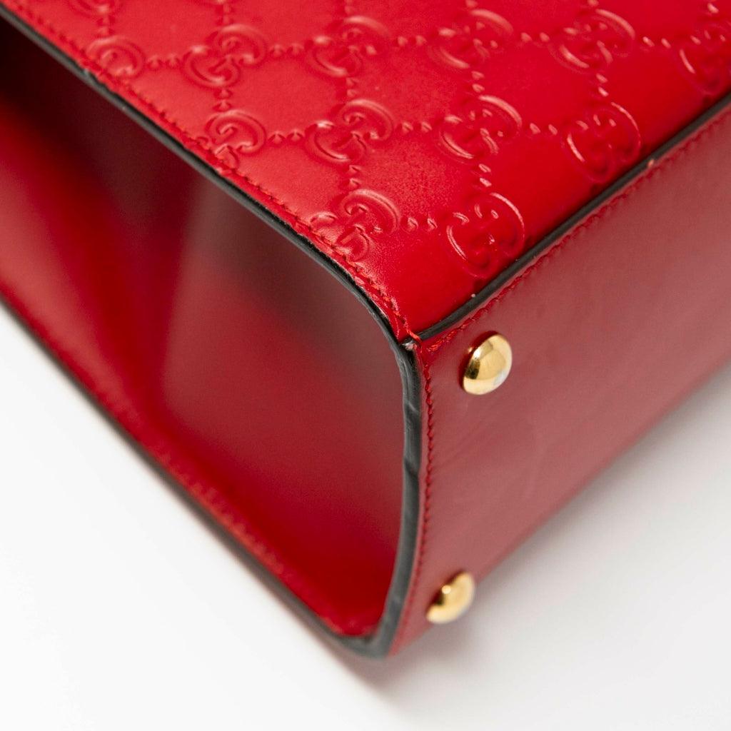 Gucci Red Guccissima Top Handle Bag