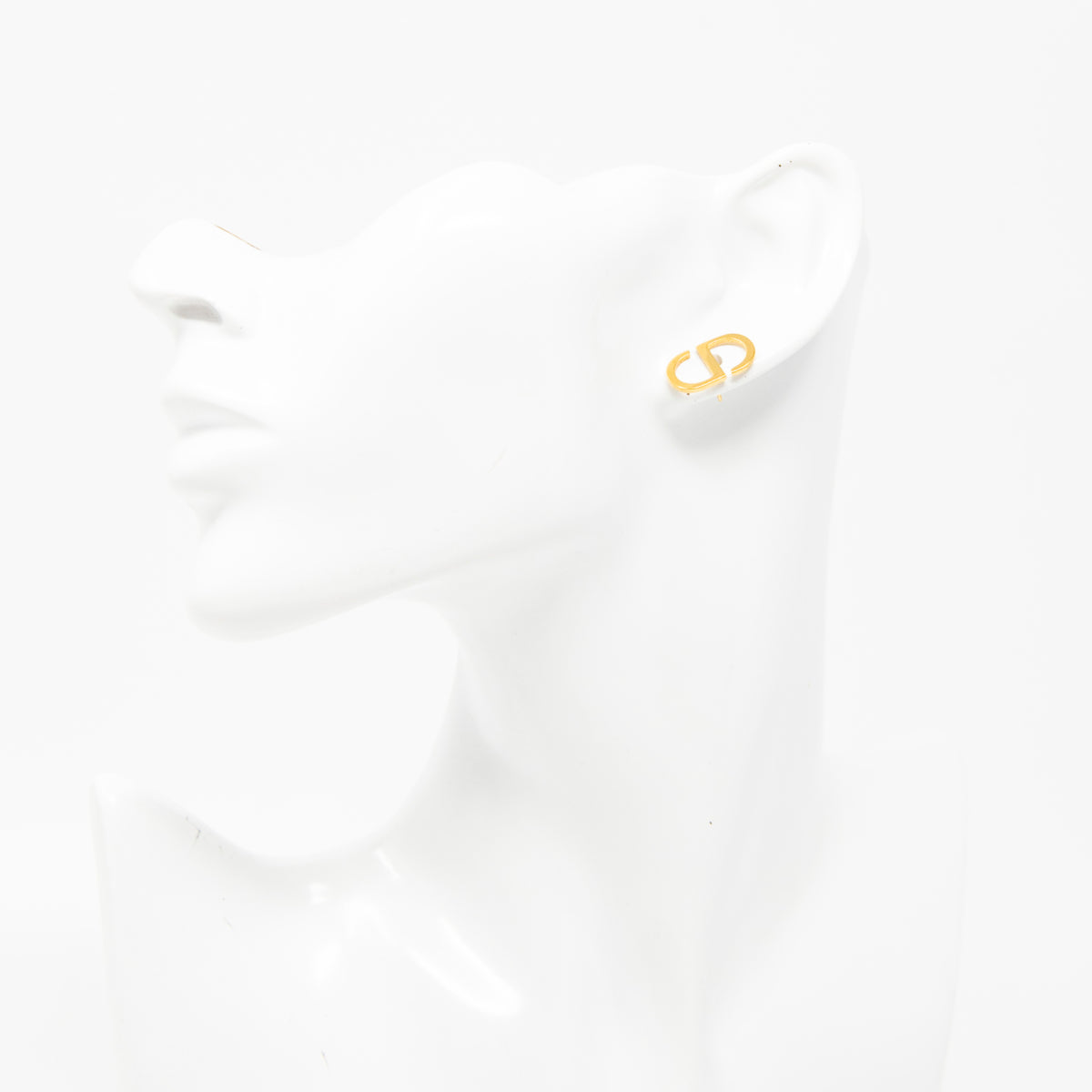 Dior Gold Petite CD Stud Earrings