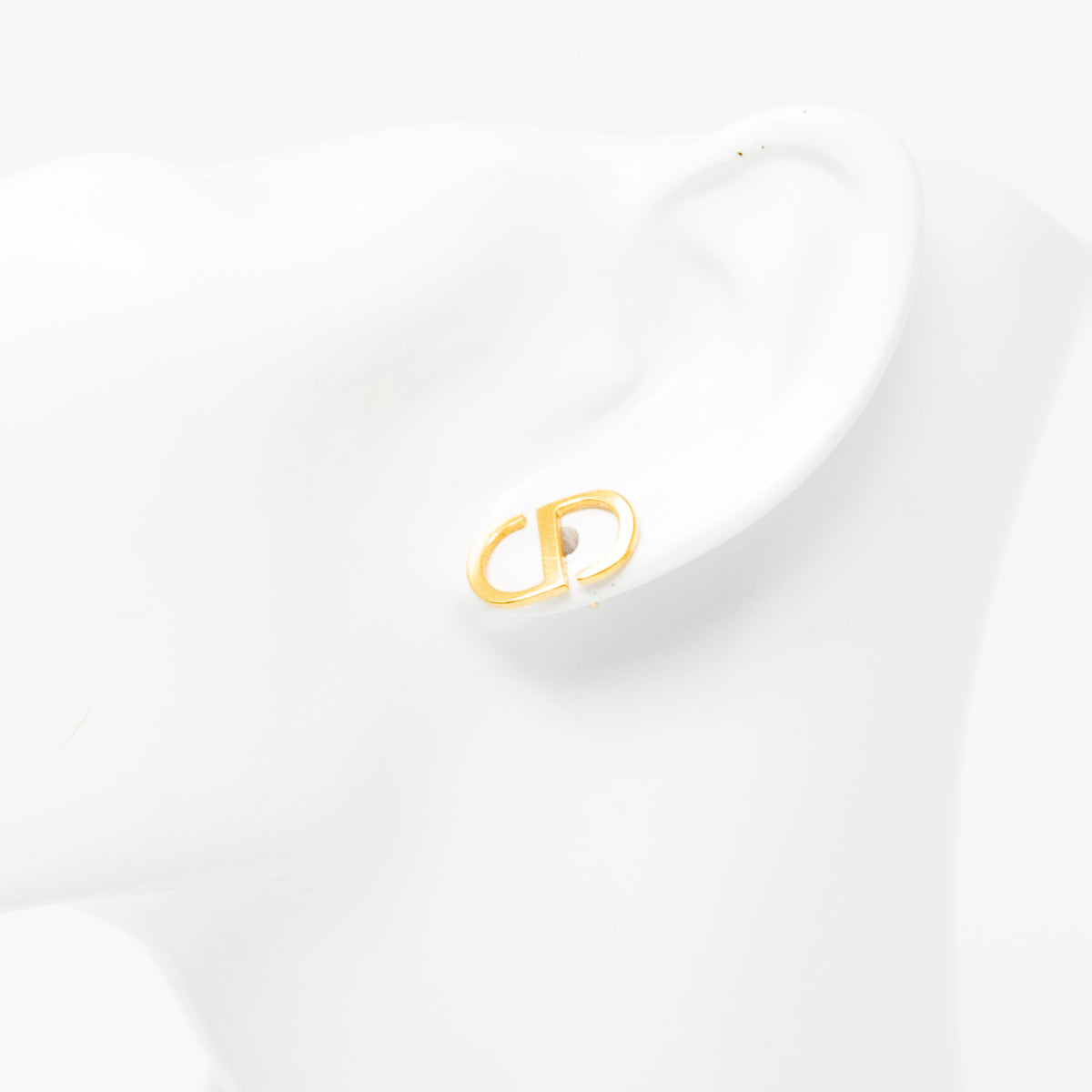 Dior Gold Petite CD Stud Earrings