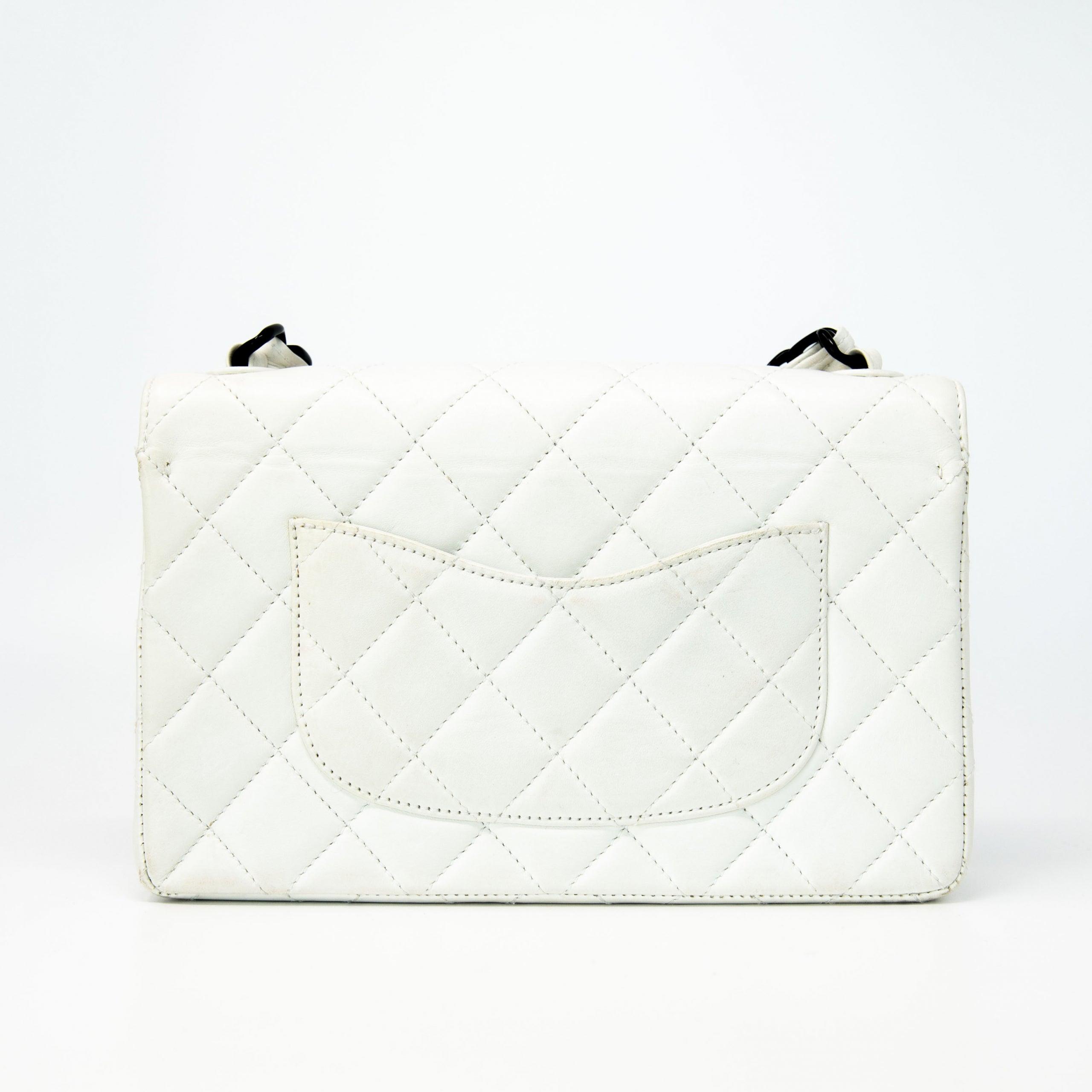 Chanel Vintage White Lambskin Flap Bag