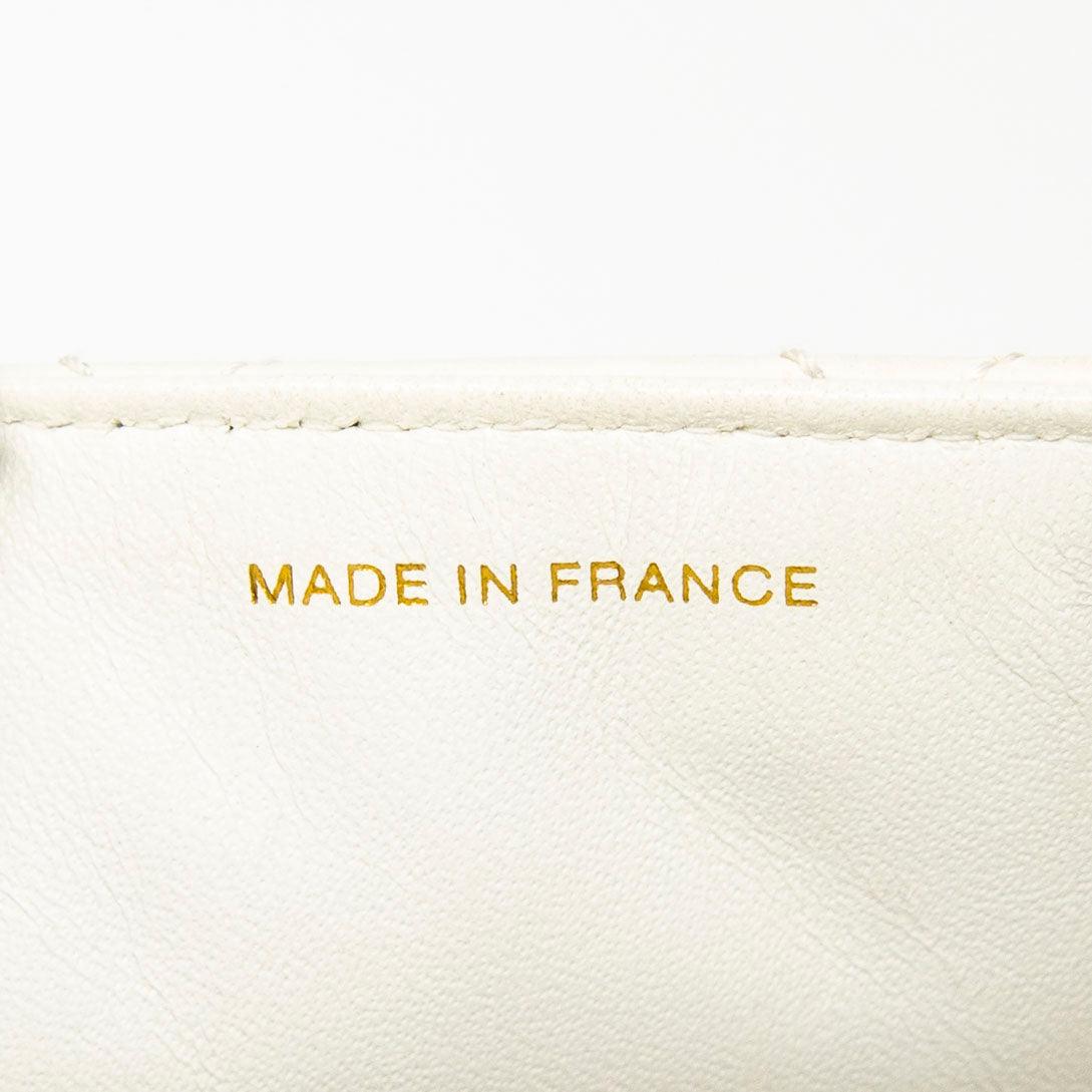 Chanel Vintage White Lambskin Flap Bag