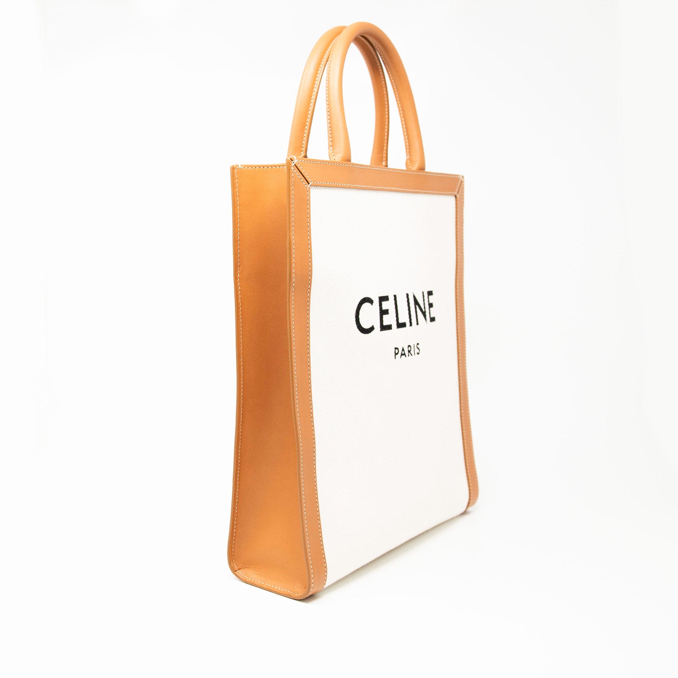Celine Beige Small Vertical Cabas Tote