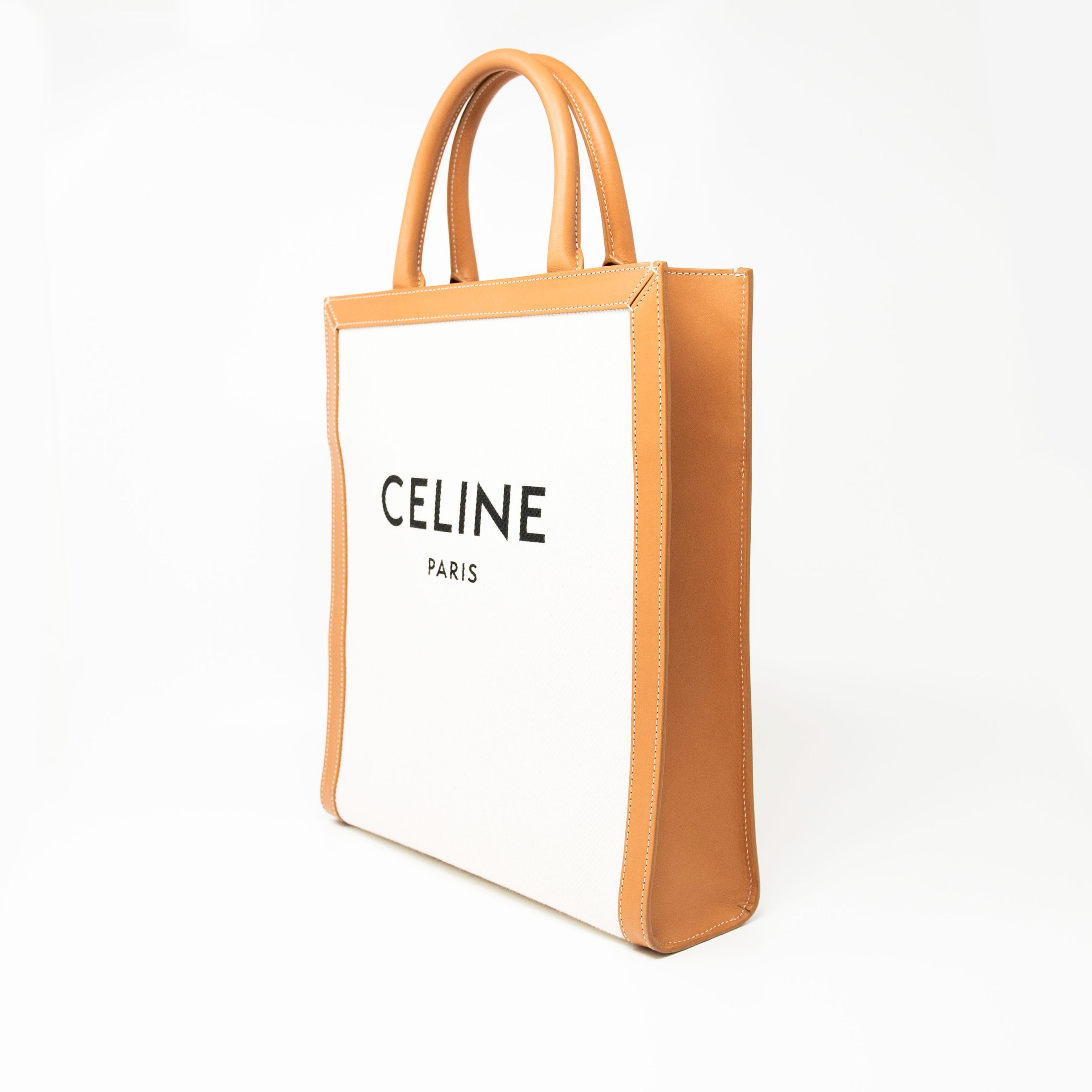 Celine Beige Canvas Small Cabas Bag