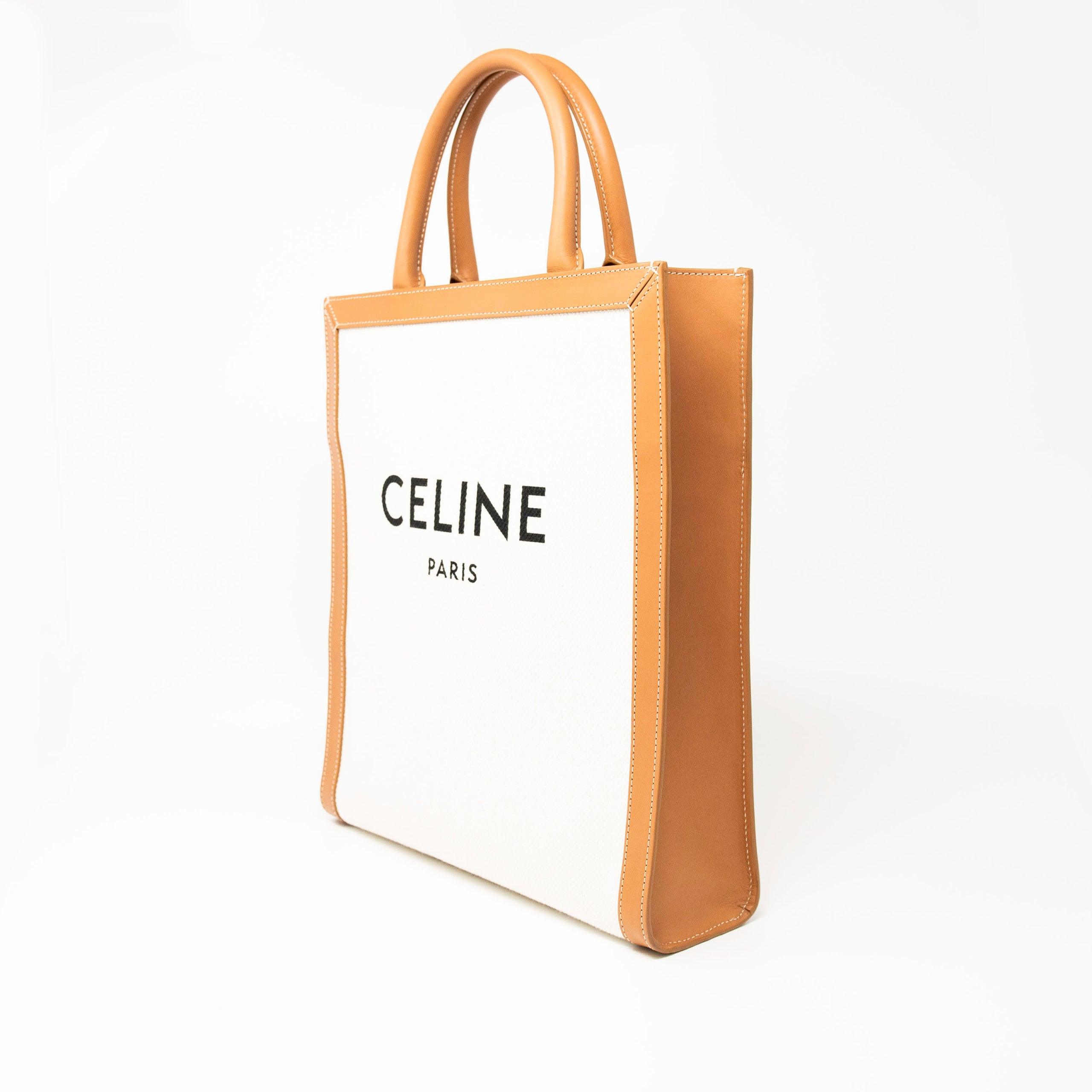 Celine Beige Small Vertical Cabas Tote