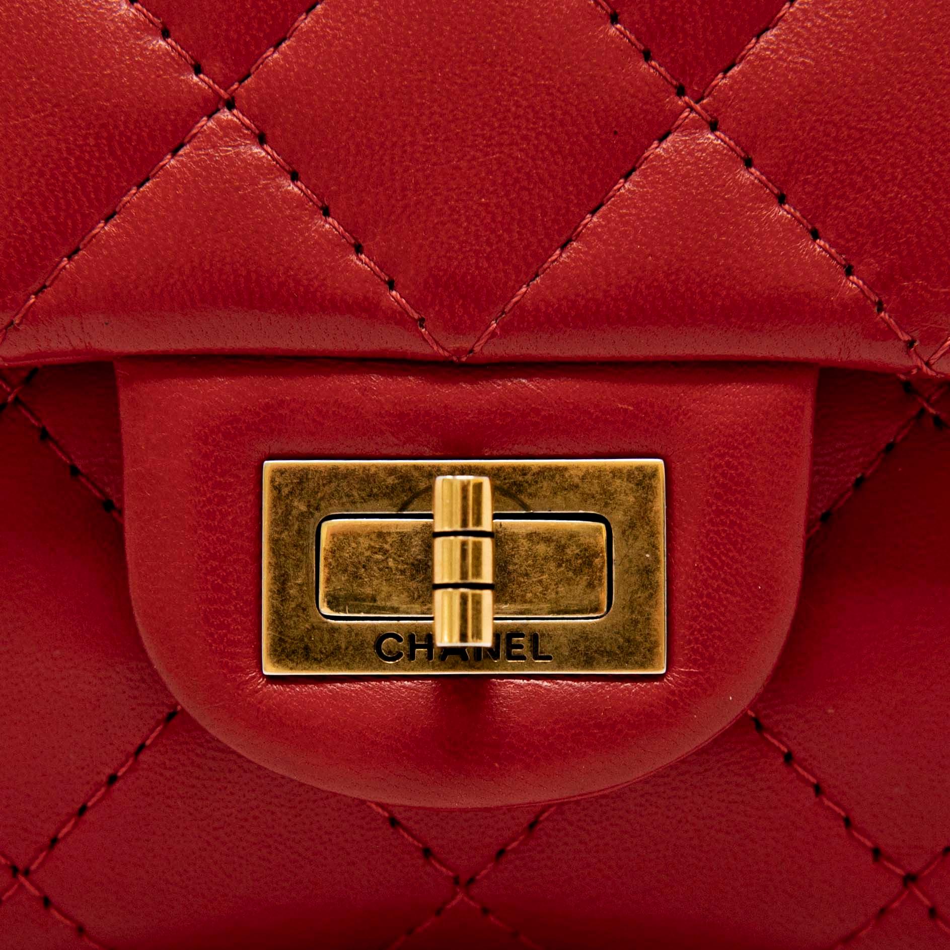 Chanel Red Lambskin 2.55 Reissue 226