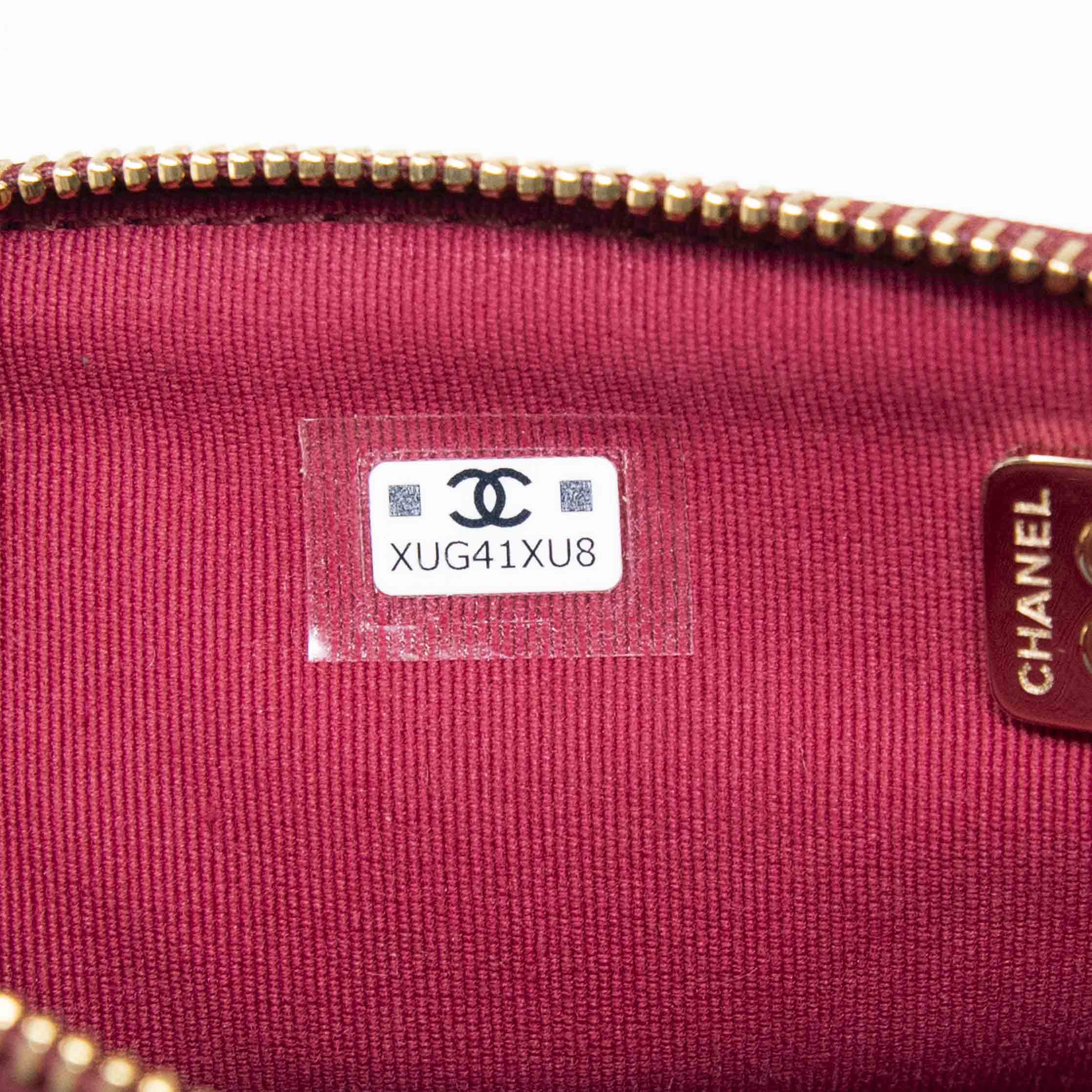 Chanel Red Mini Coco Clutch With Chain
