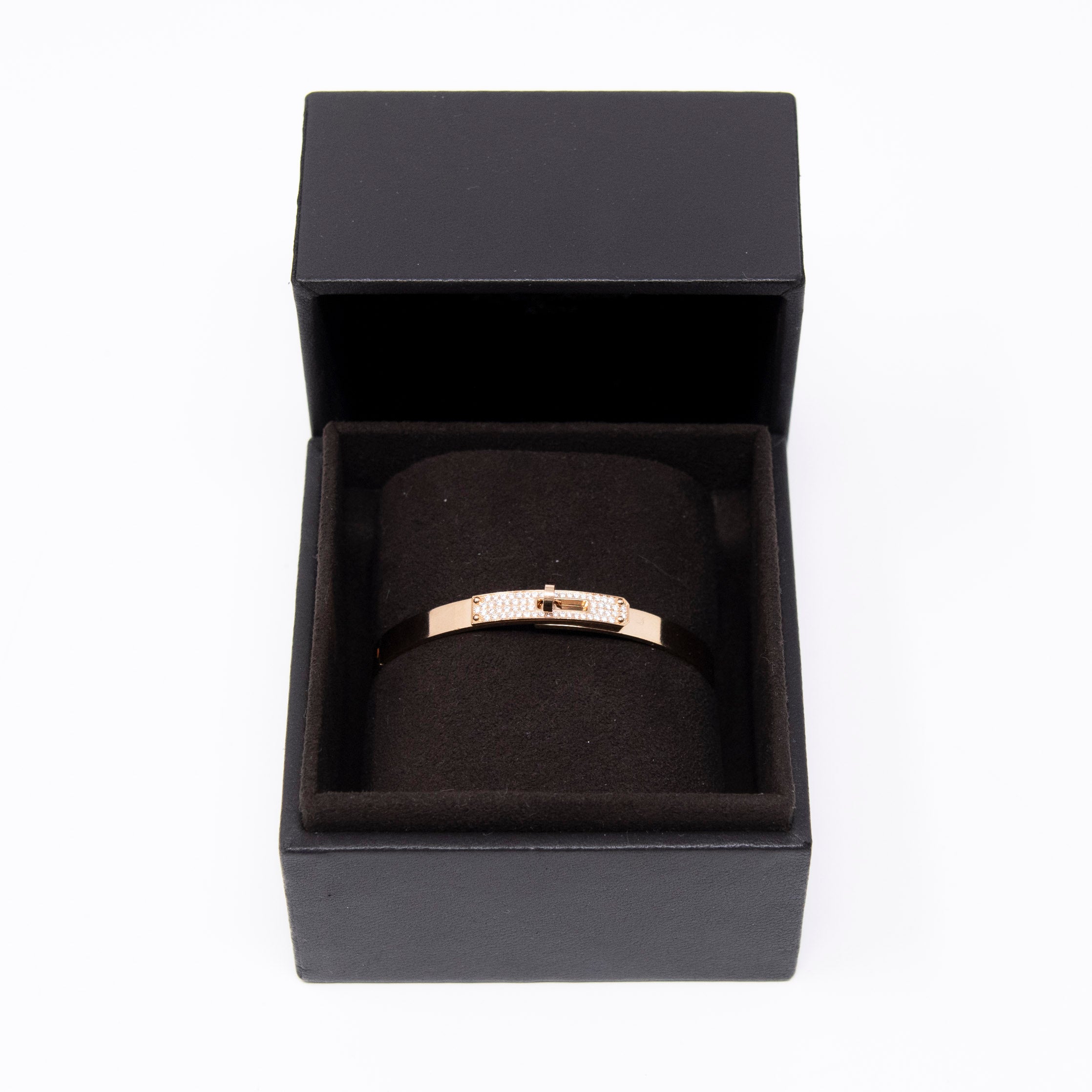 Hermes Rose Gold Diamond Kelly Bracelet SH