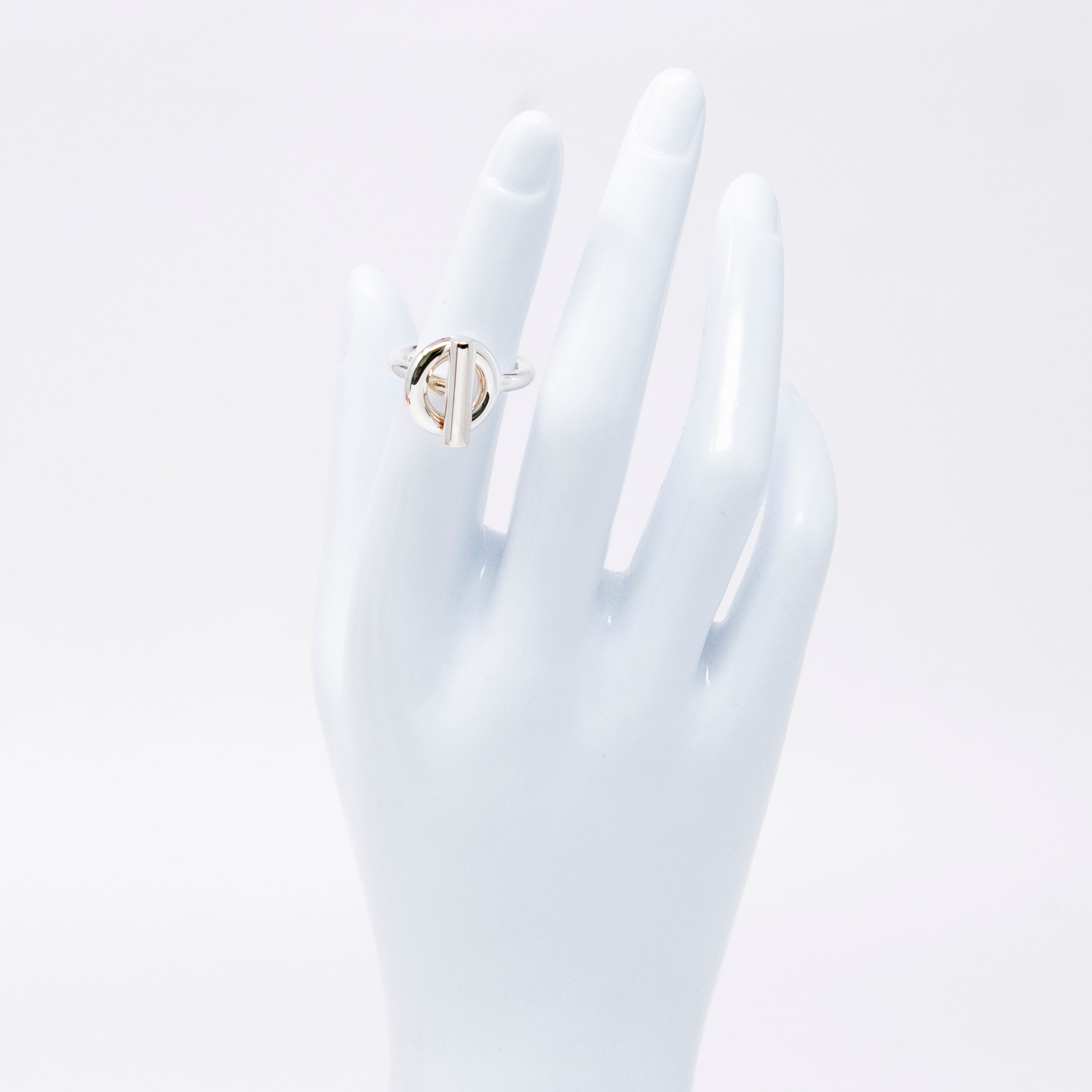 Hermes Silver Echappee Ring 51