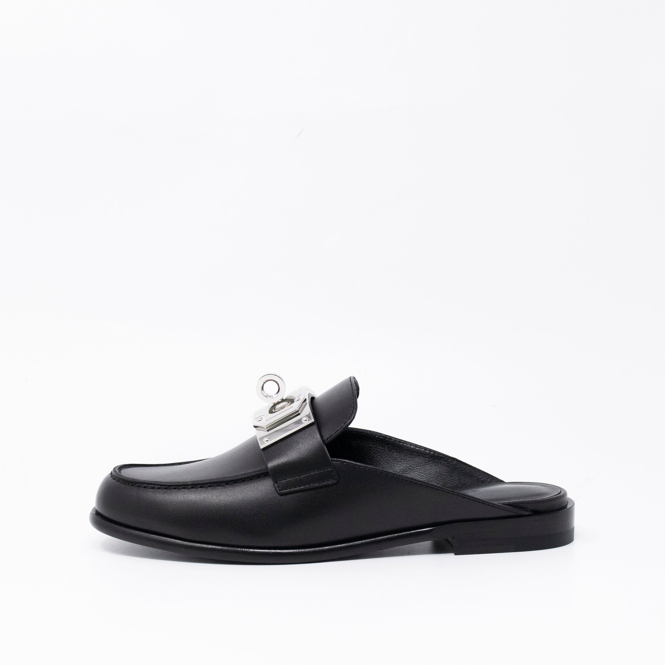 Hermes Noir Iota Mules 36