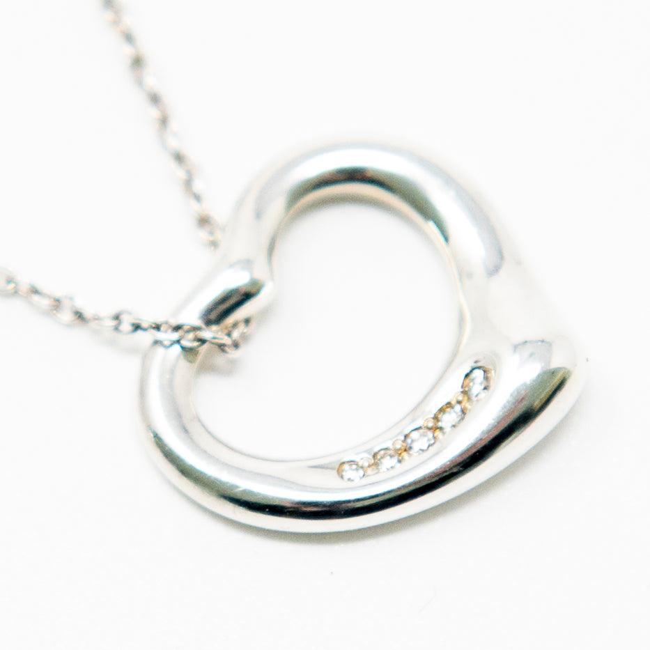 Tiffany & Co Diamond Elsa Peretti Heart Necklace