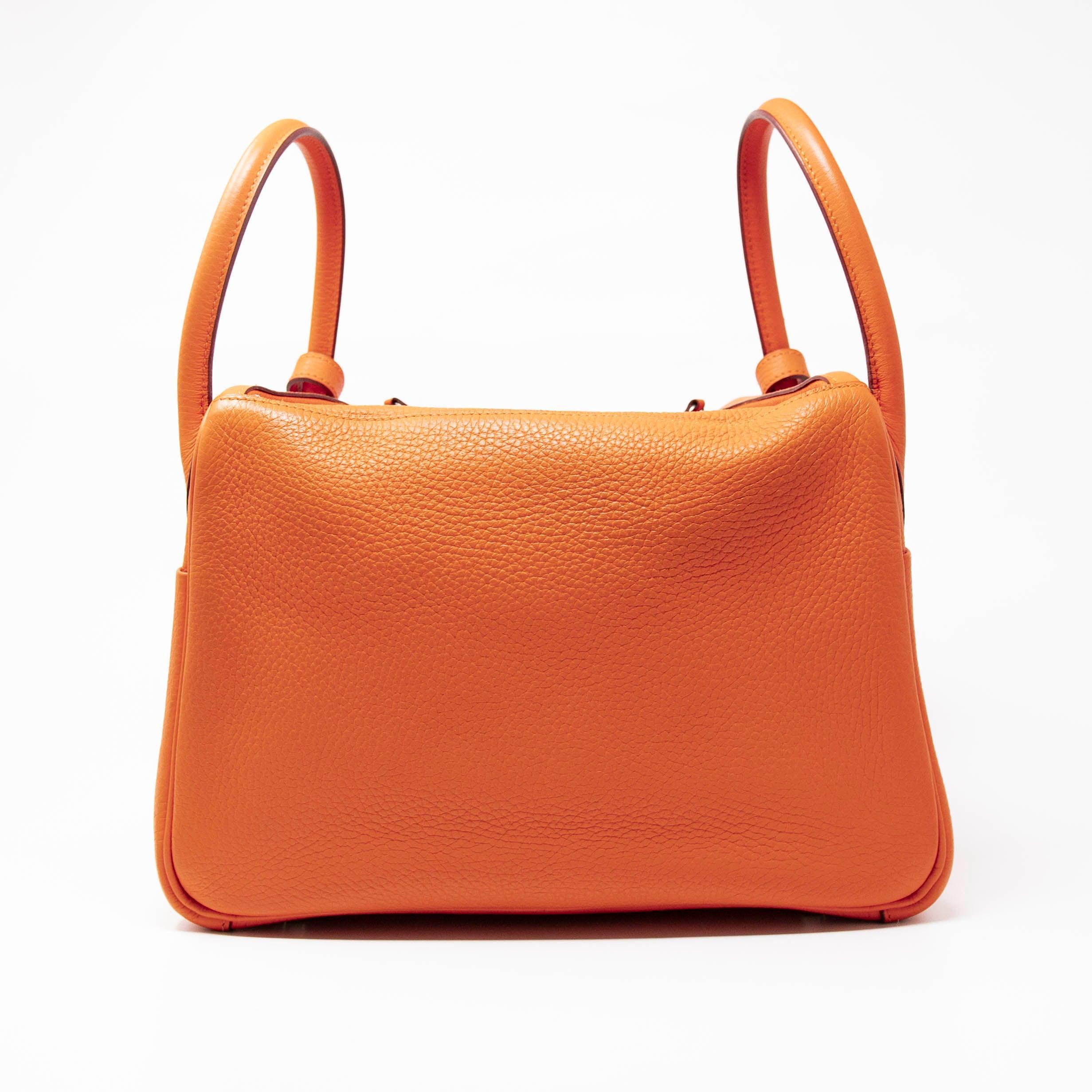 Hermes Orange Clemence Lindy 30