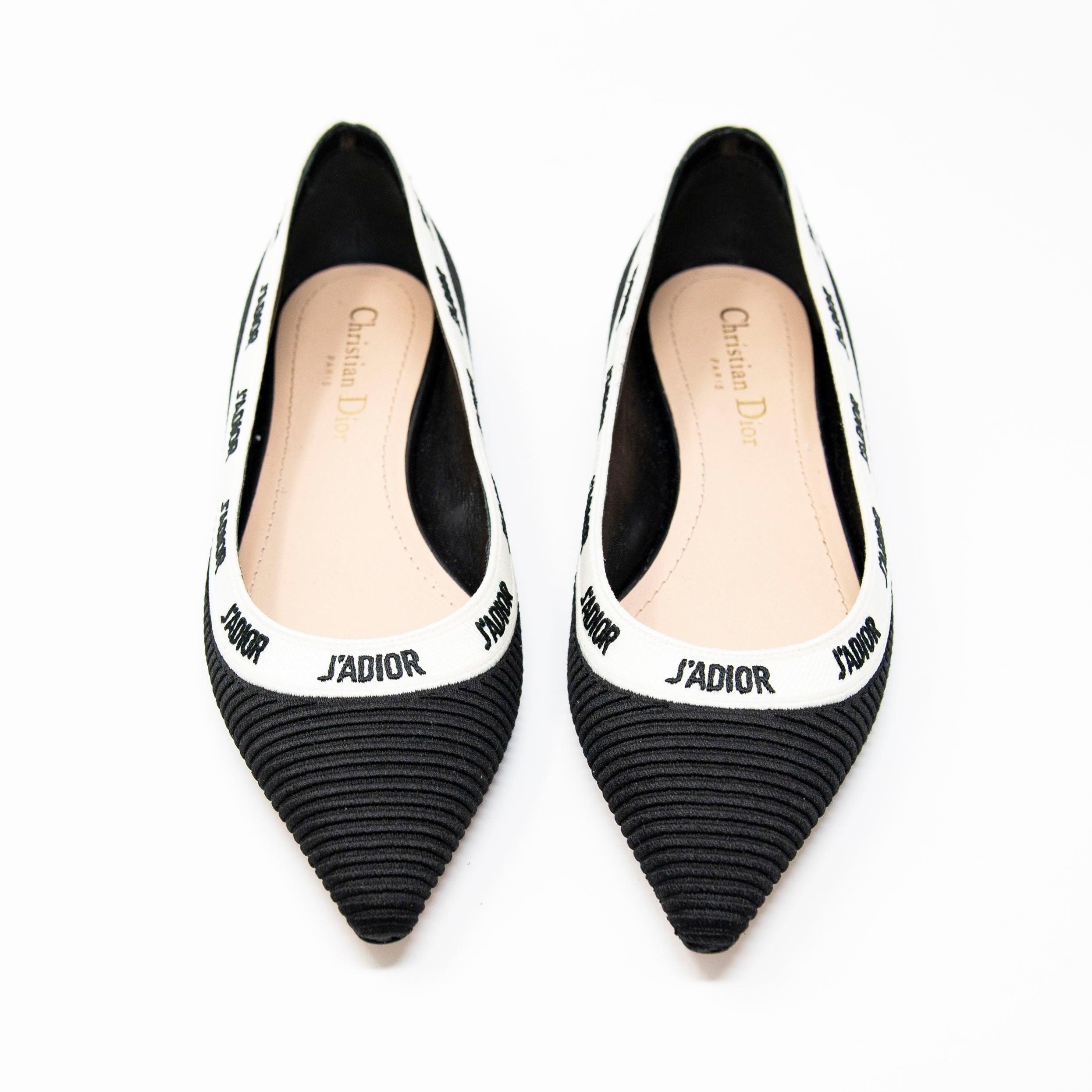 Dior Black J’adior Ballerina Flats 36