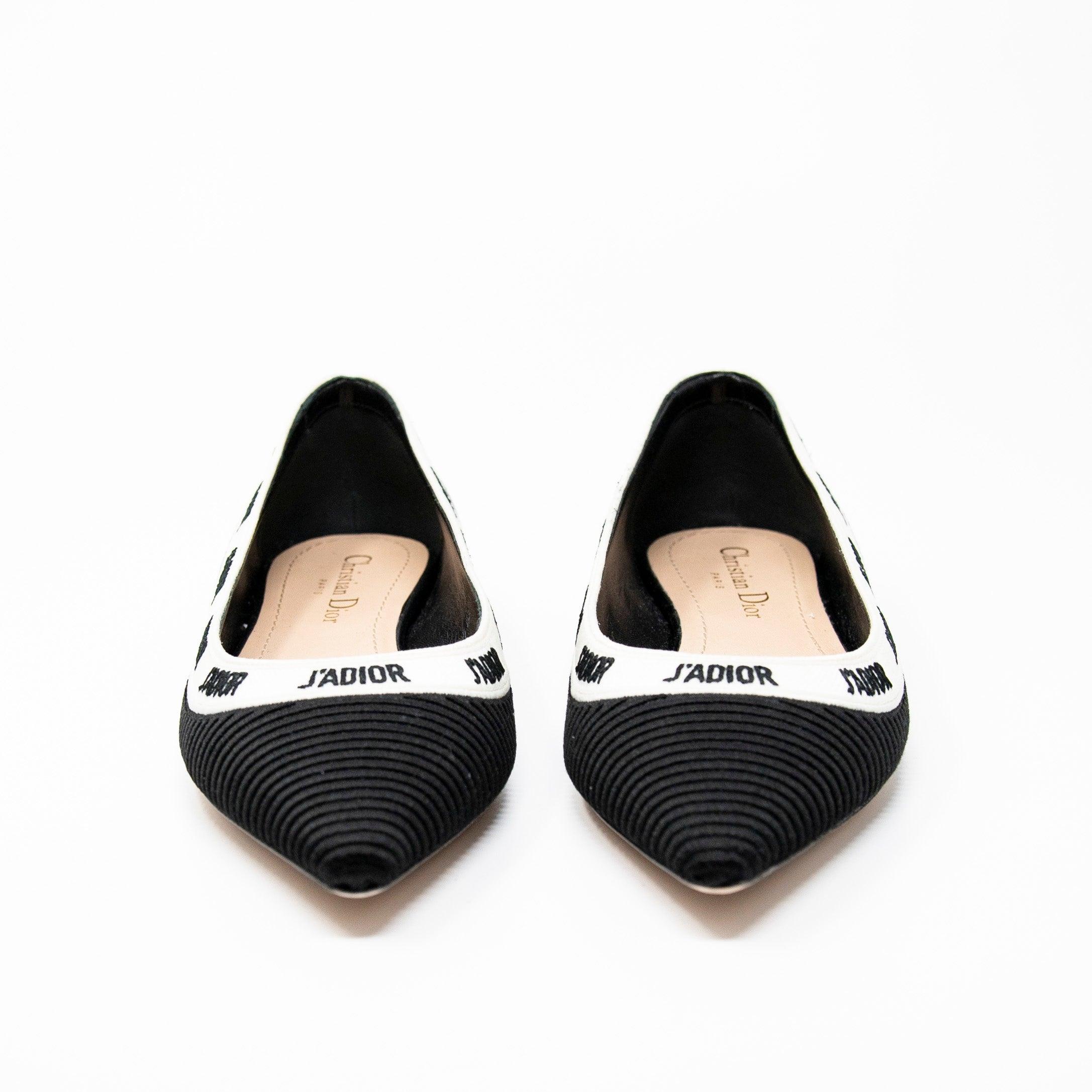 Dior Black J’adior Ballerina Flats 36