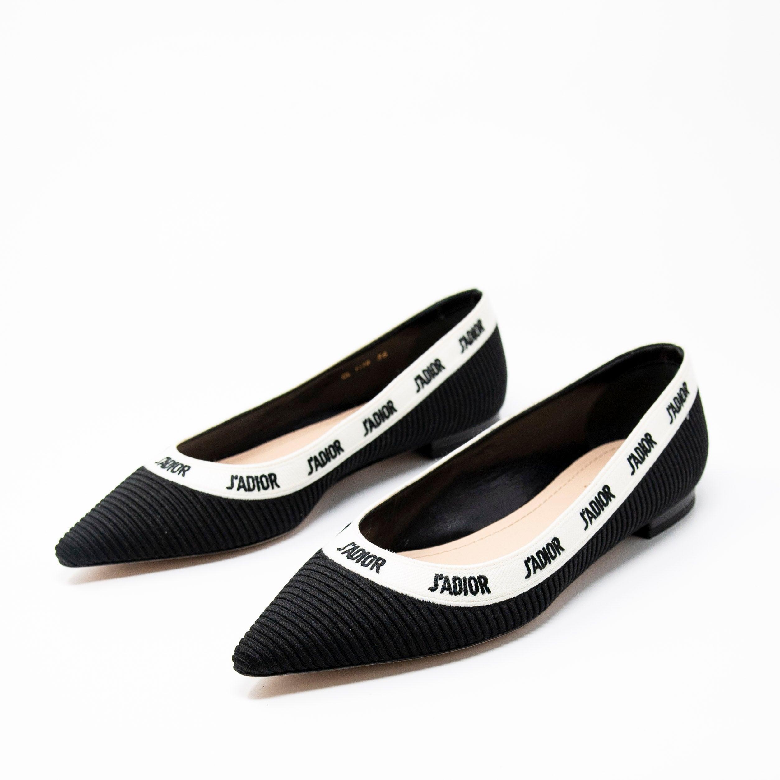 Dior Black J’adior Ballerina Flats 36