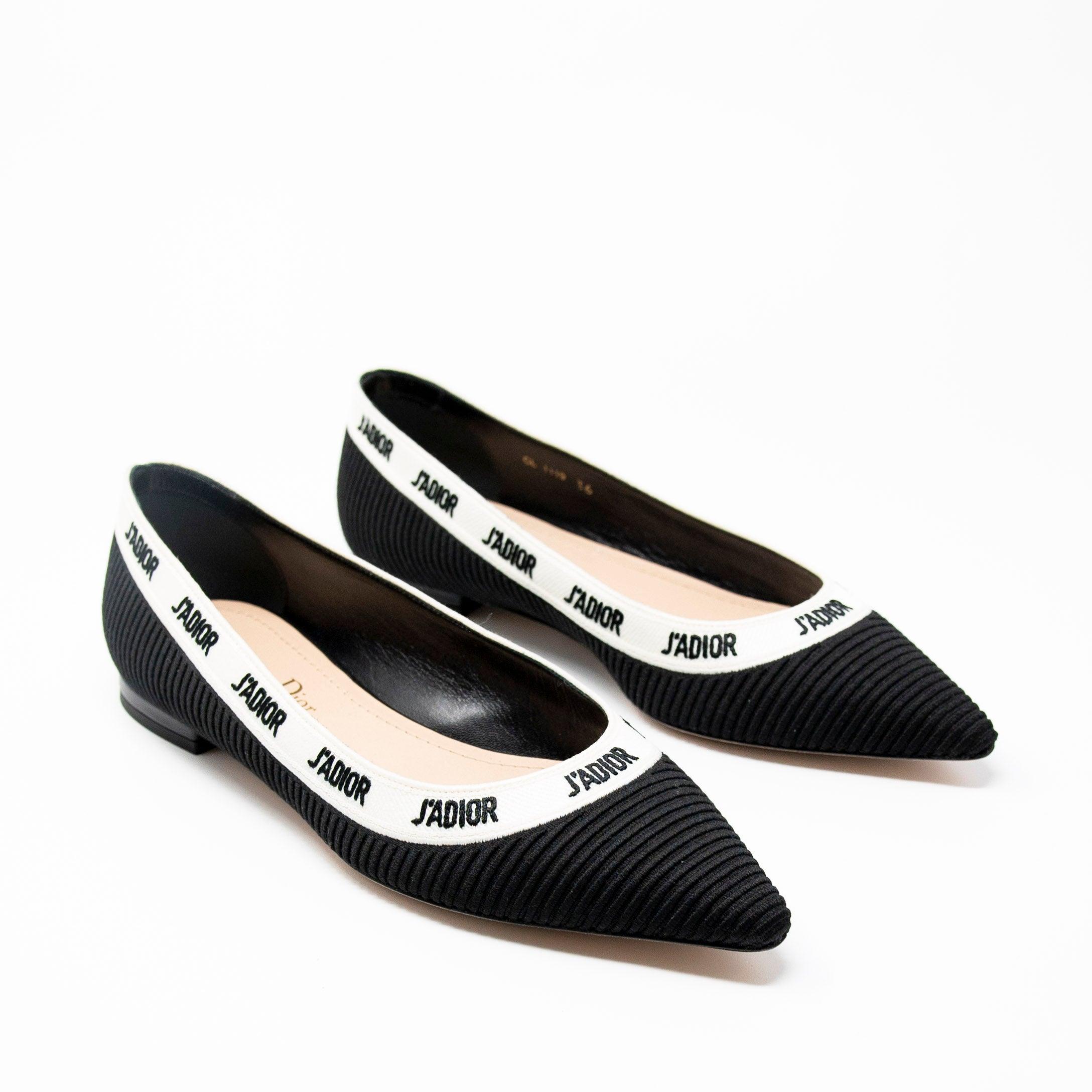 Dior Black J’adior Ballerina Flats 36