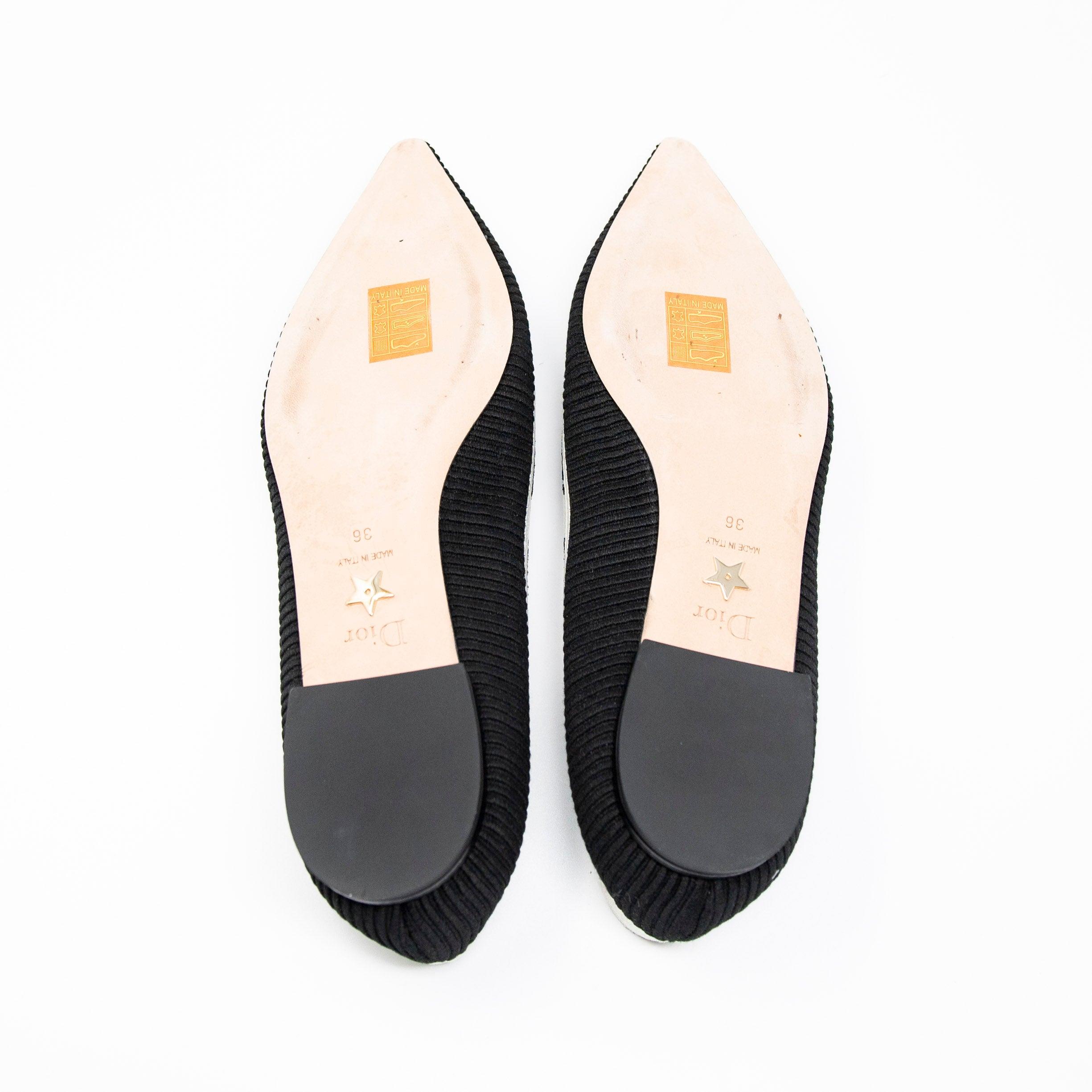 Dior Black J’adior Ballerina Flats 36