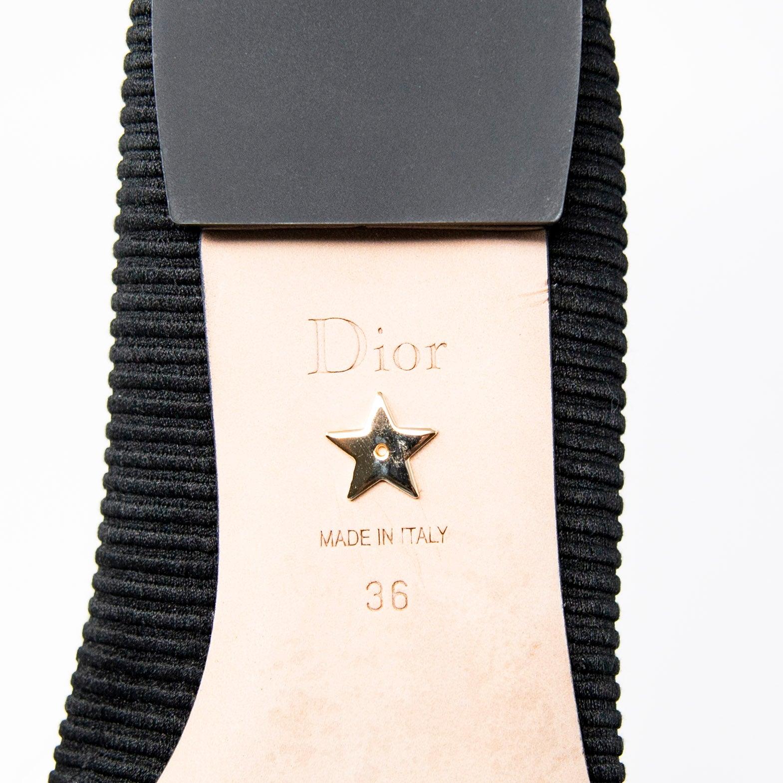 Dior Black J’adior Ballerina Flats 36