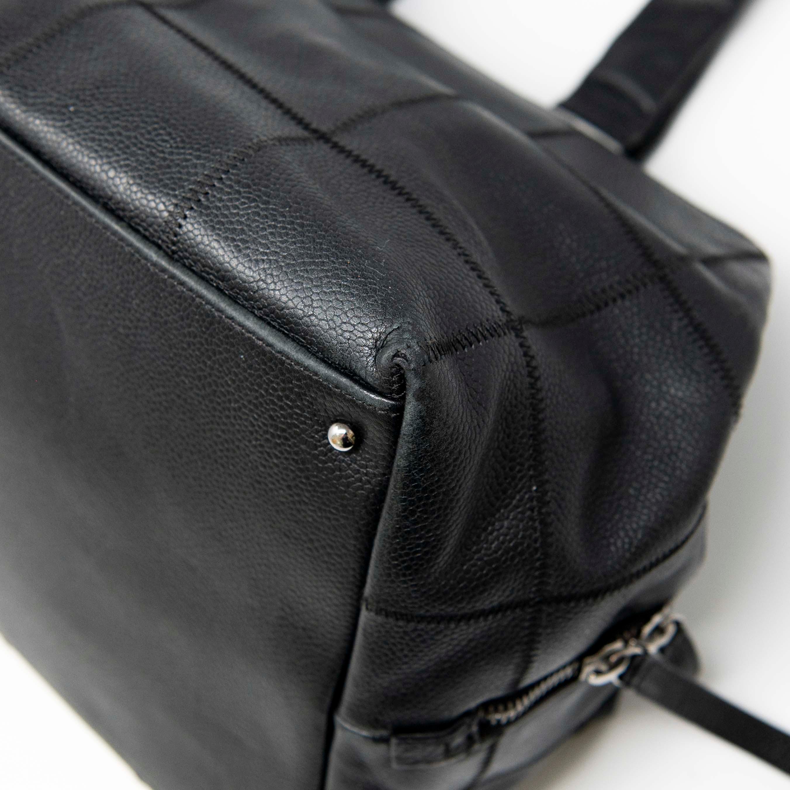 Chanel Black Choco Bar Stitched Tote