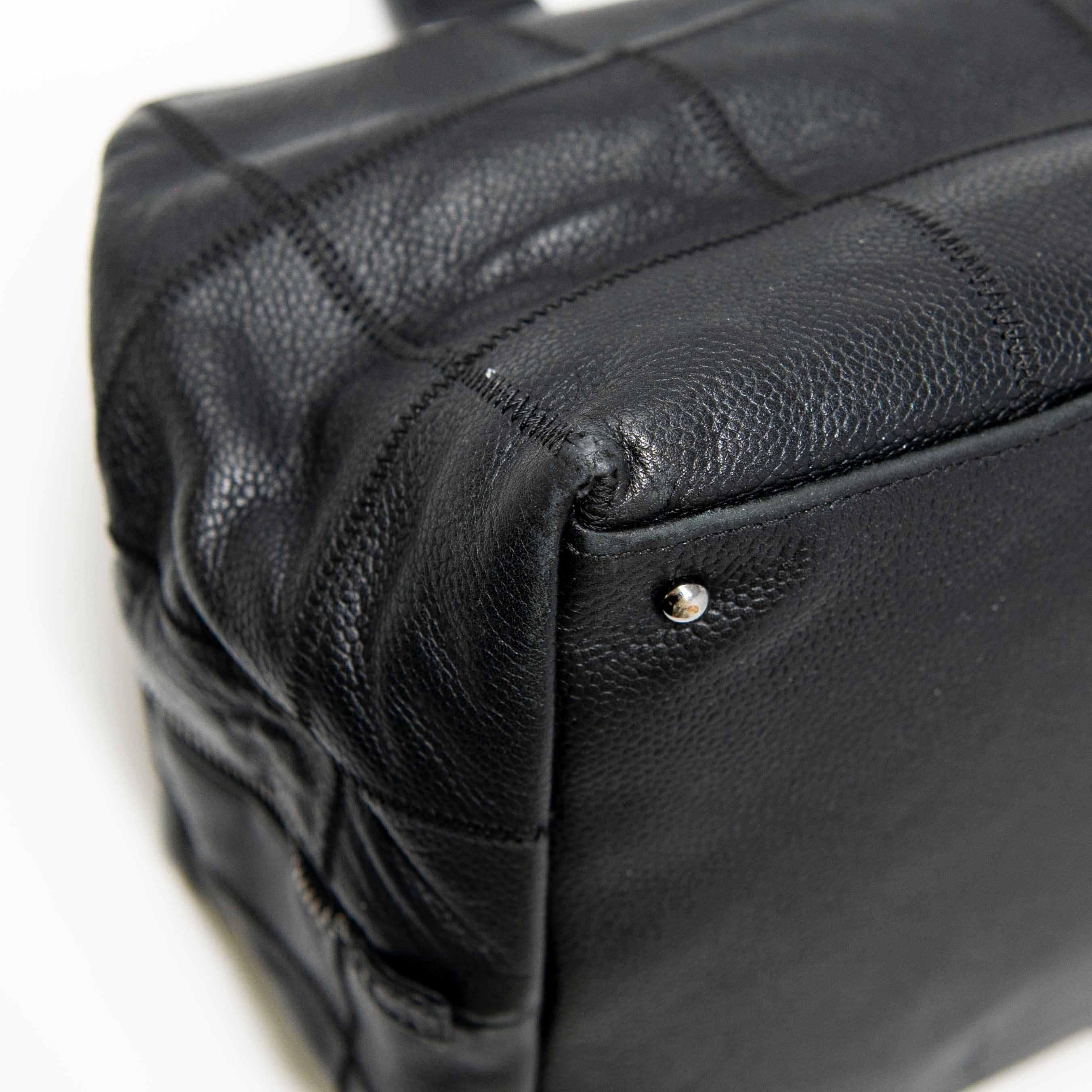 Chanel Black Choco Bar Stitched Tote