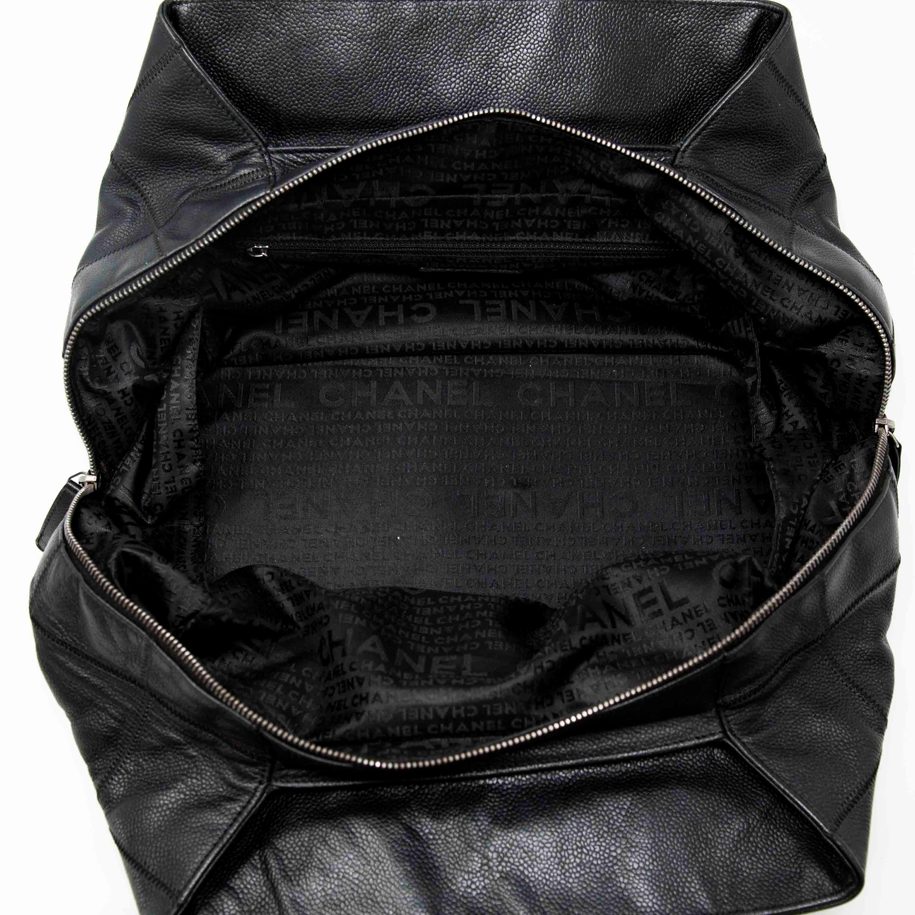 Chanel Black Choco Bar Stitched Tote