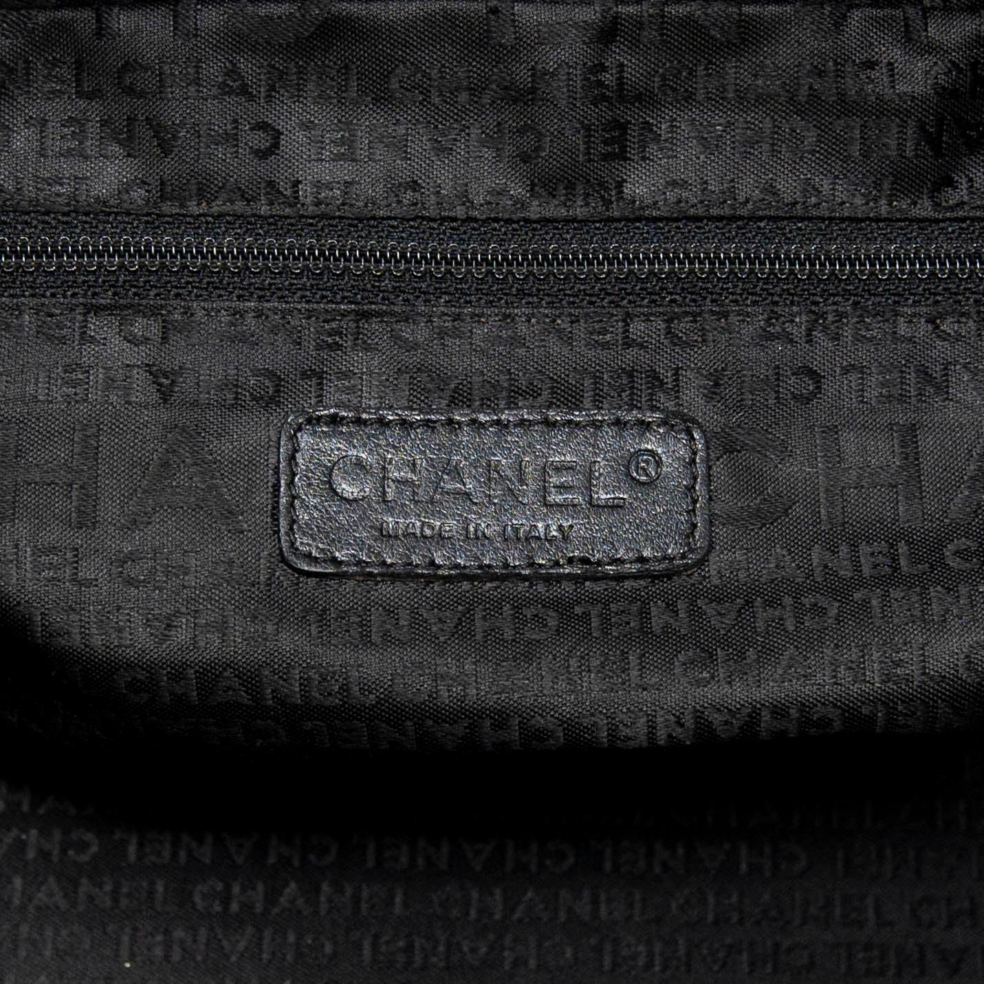 Chanel Black Choco Bar Stitched Tote