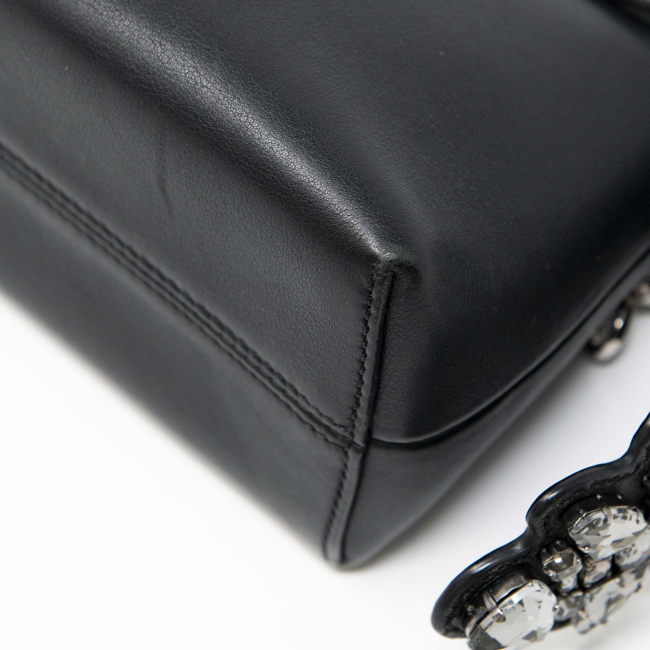 Fendi Black Mini By The Way Crystal-Croc-Tail Bag