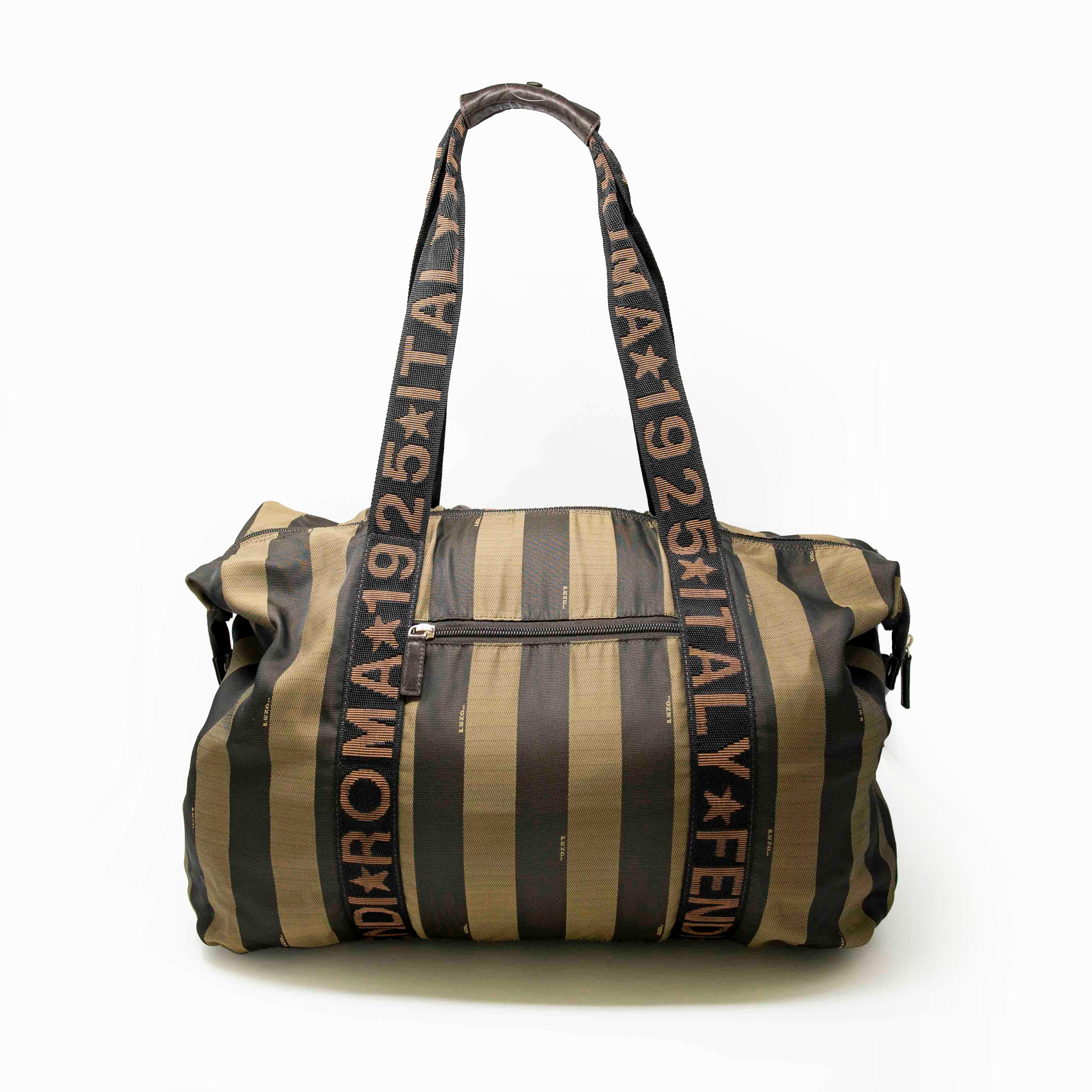 Fendi Green XL Pequin Weekender w/ Wallet