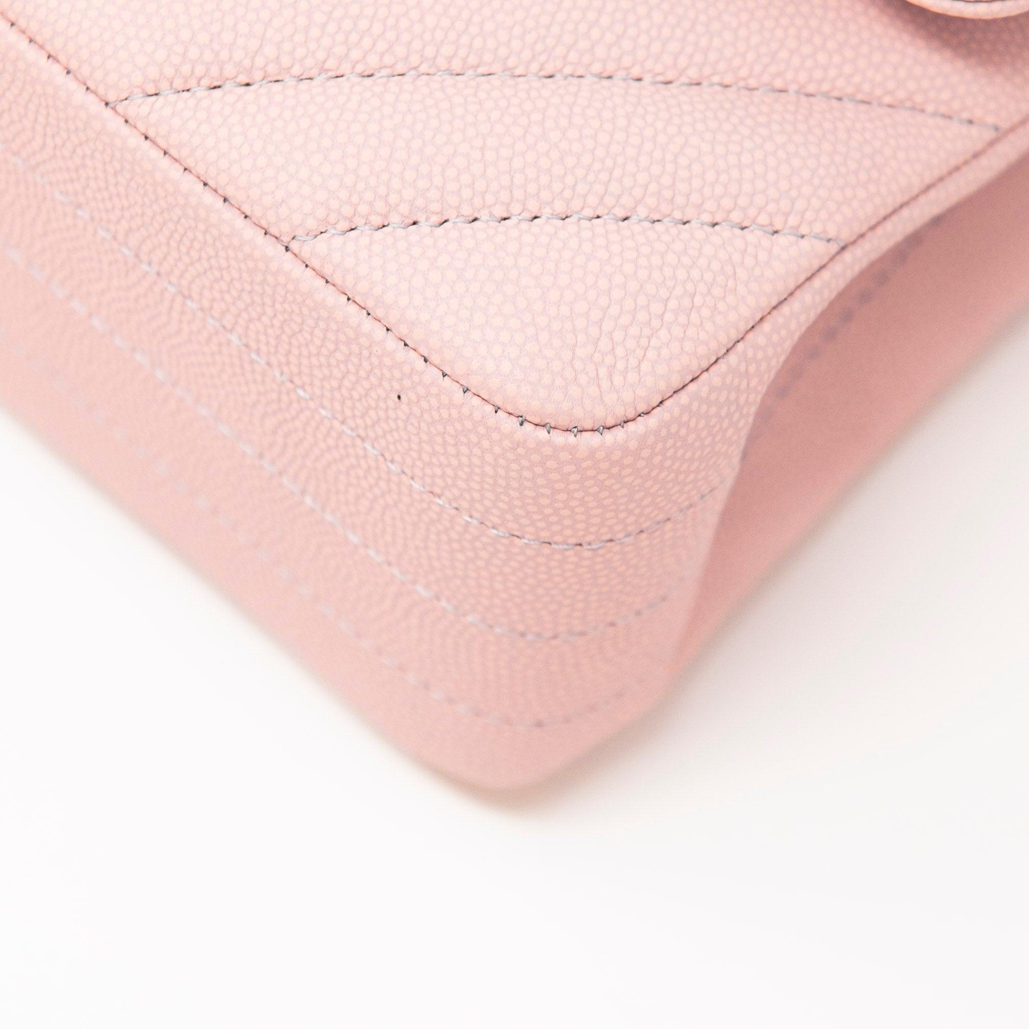 Chanel Pink Chevron Medium Classic Flap