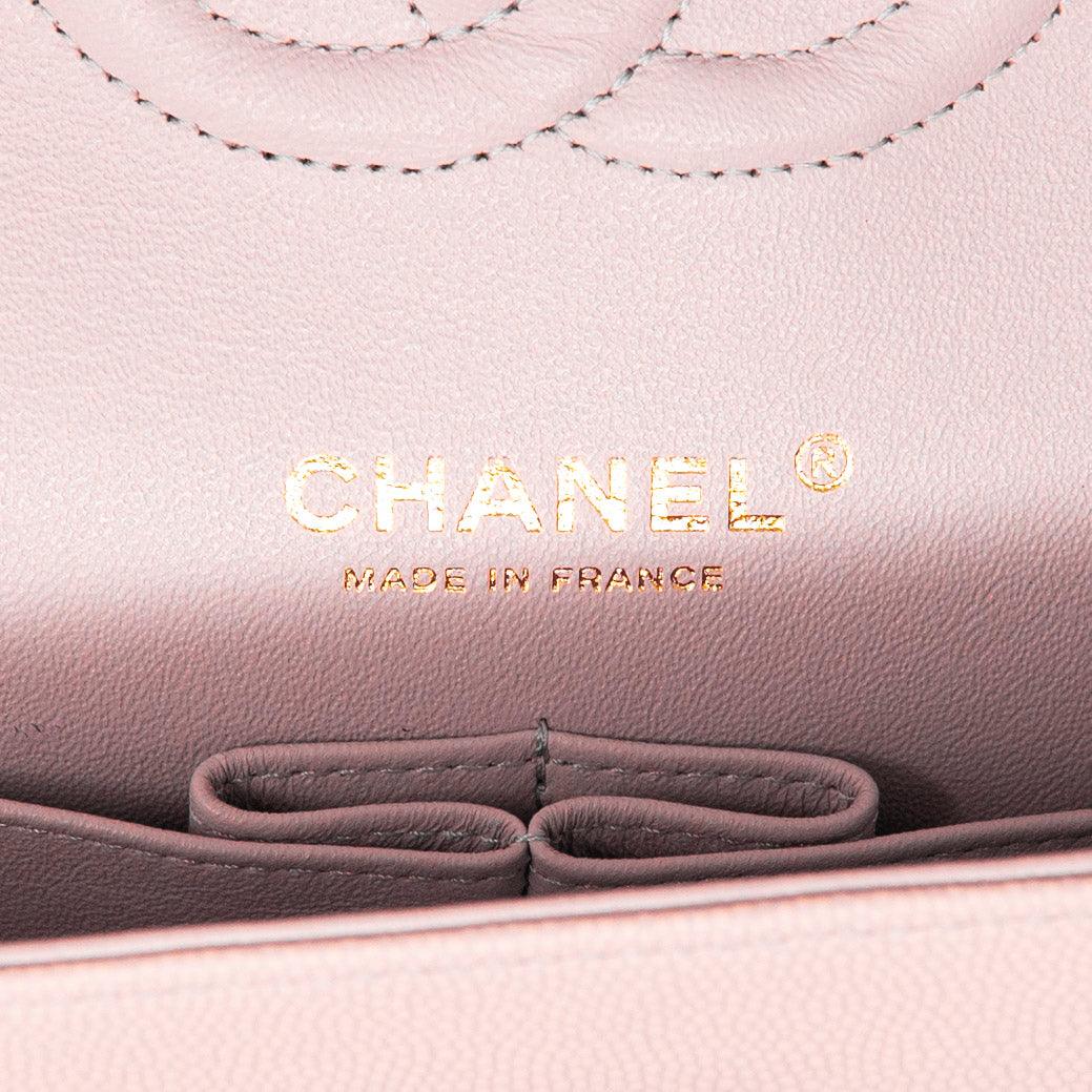 Chanel Pink Chevron Medium Classic Flap