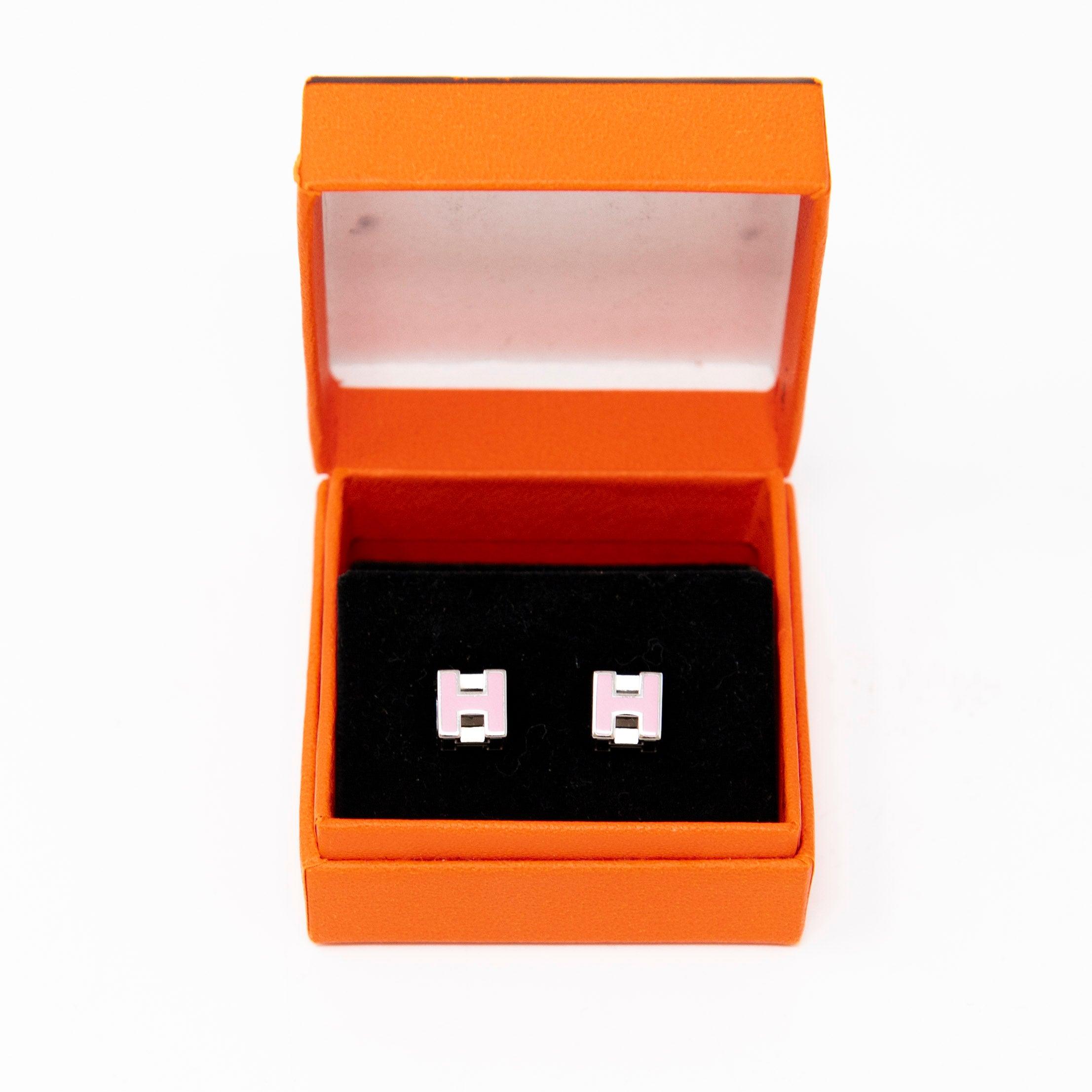 Hermes Pink Cage d’H Earrings