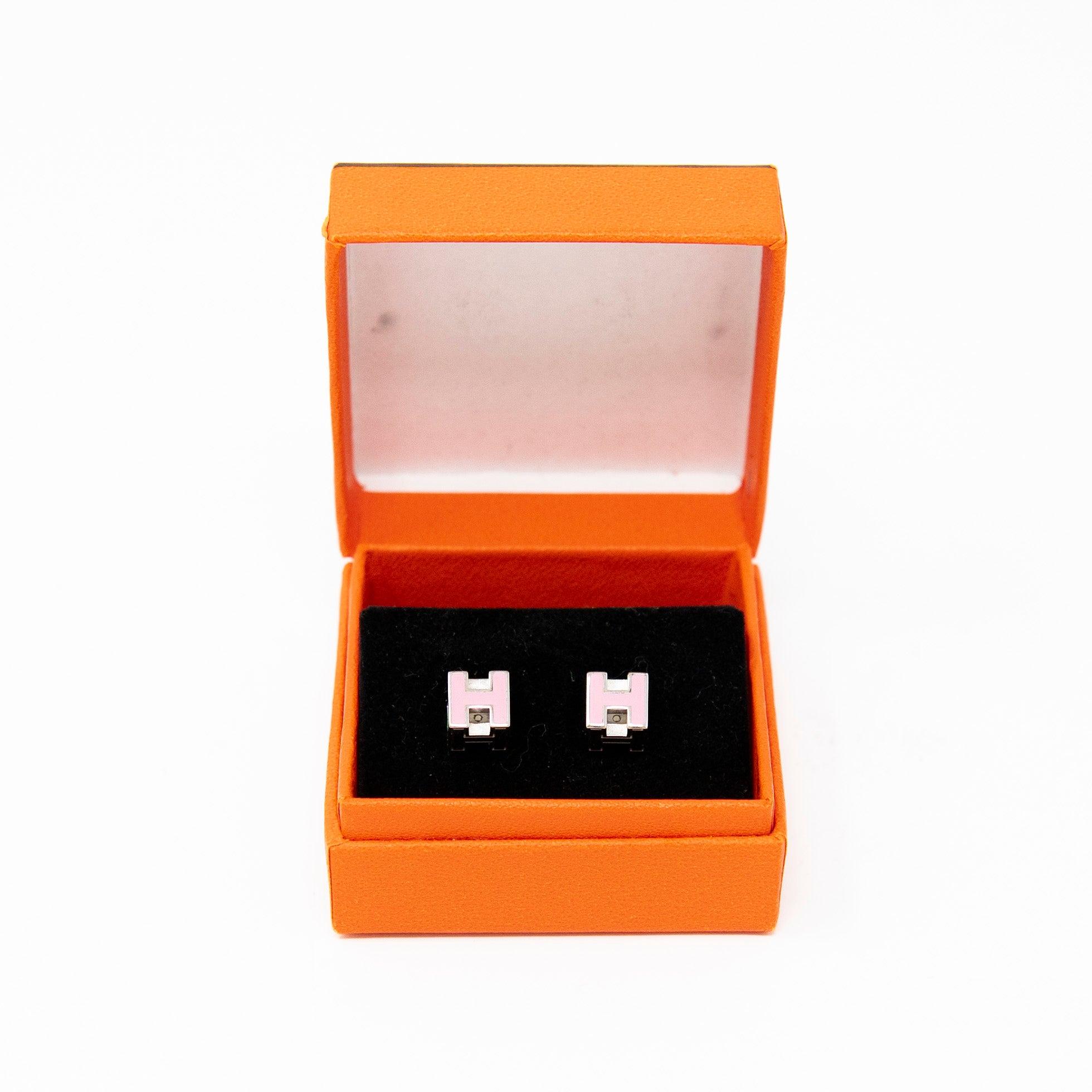 Hermes Pink Cage d’H Earrings