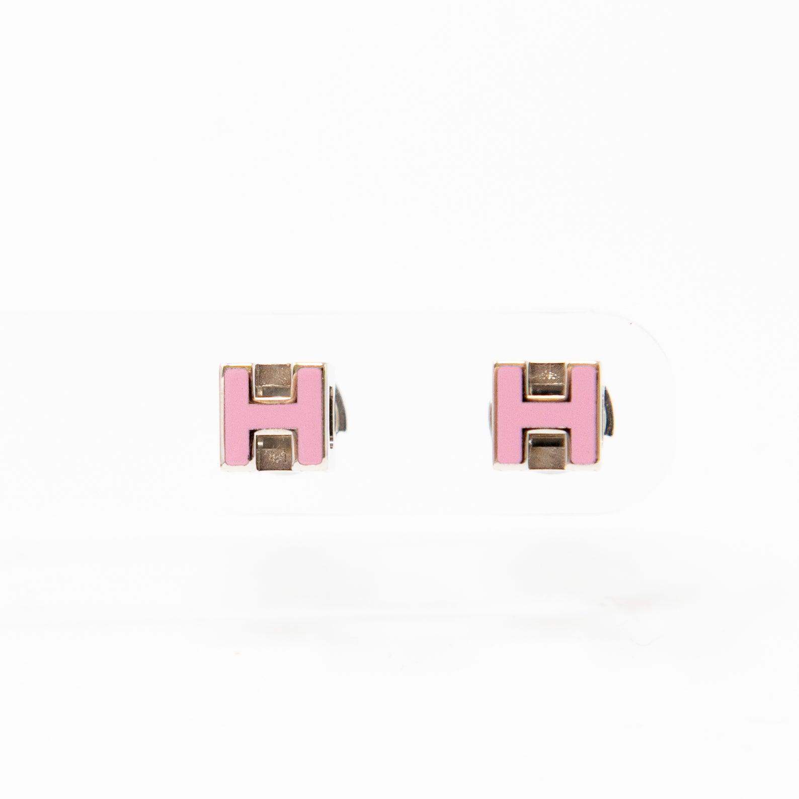 Hermes Pink Cage d’H Earrings