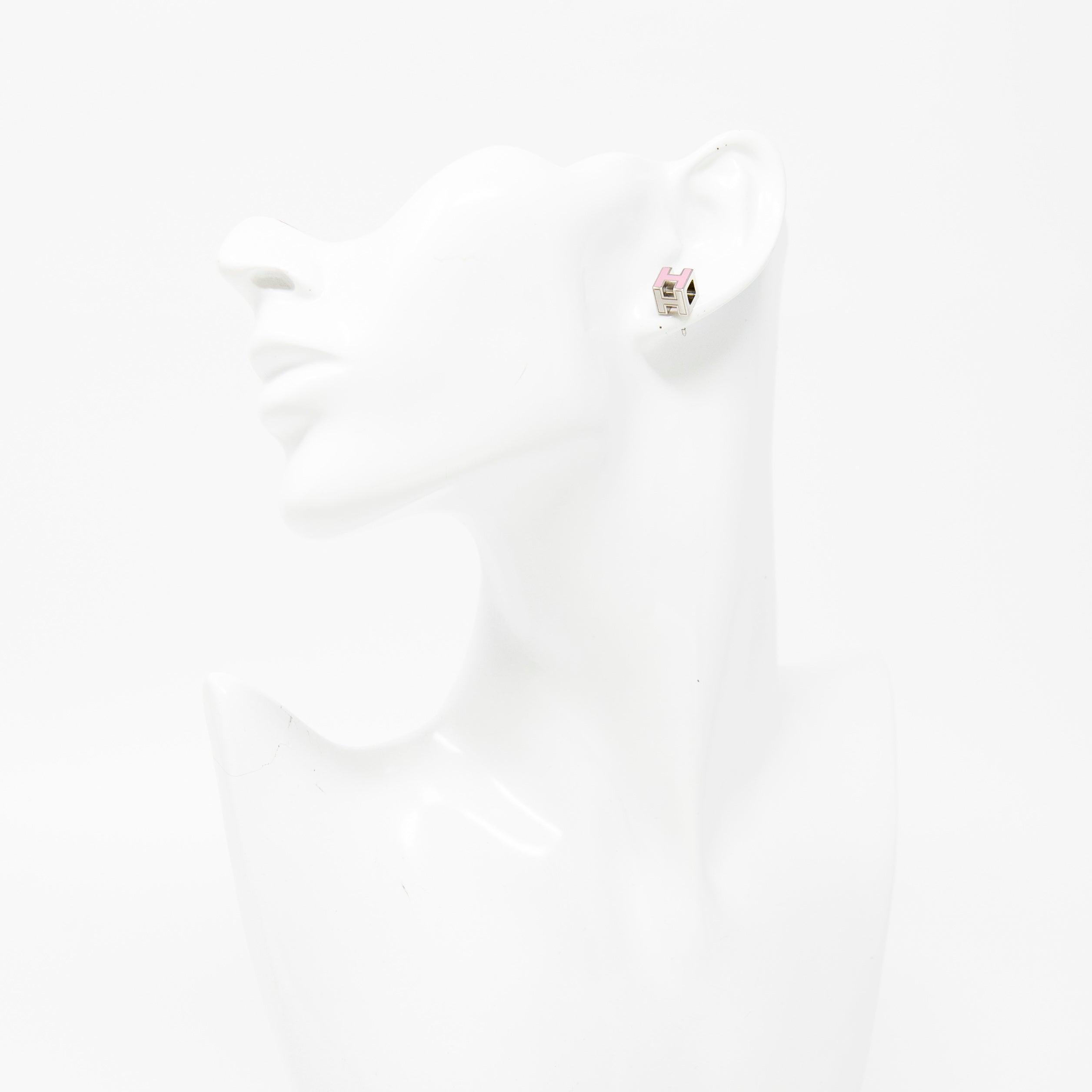 Hermes Pink Cage d’H Earrings