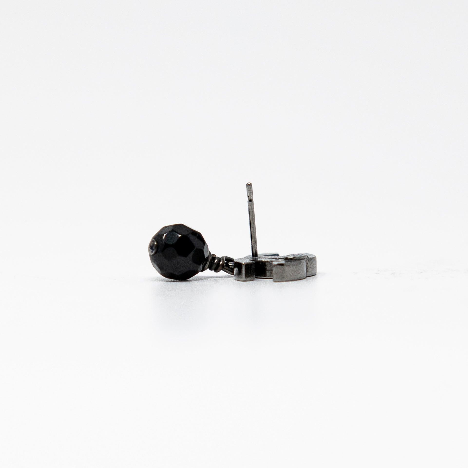 Chanel Black Bead CC Drop Earrings