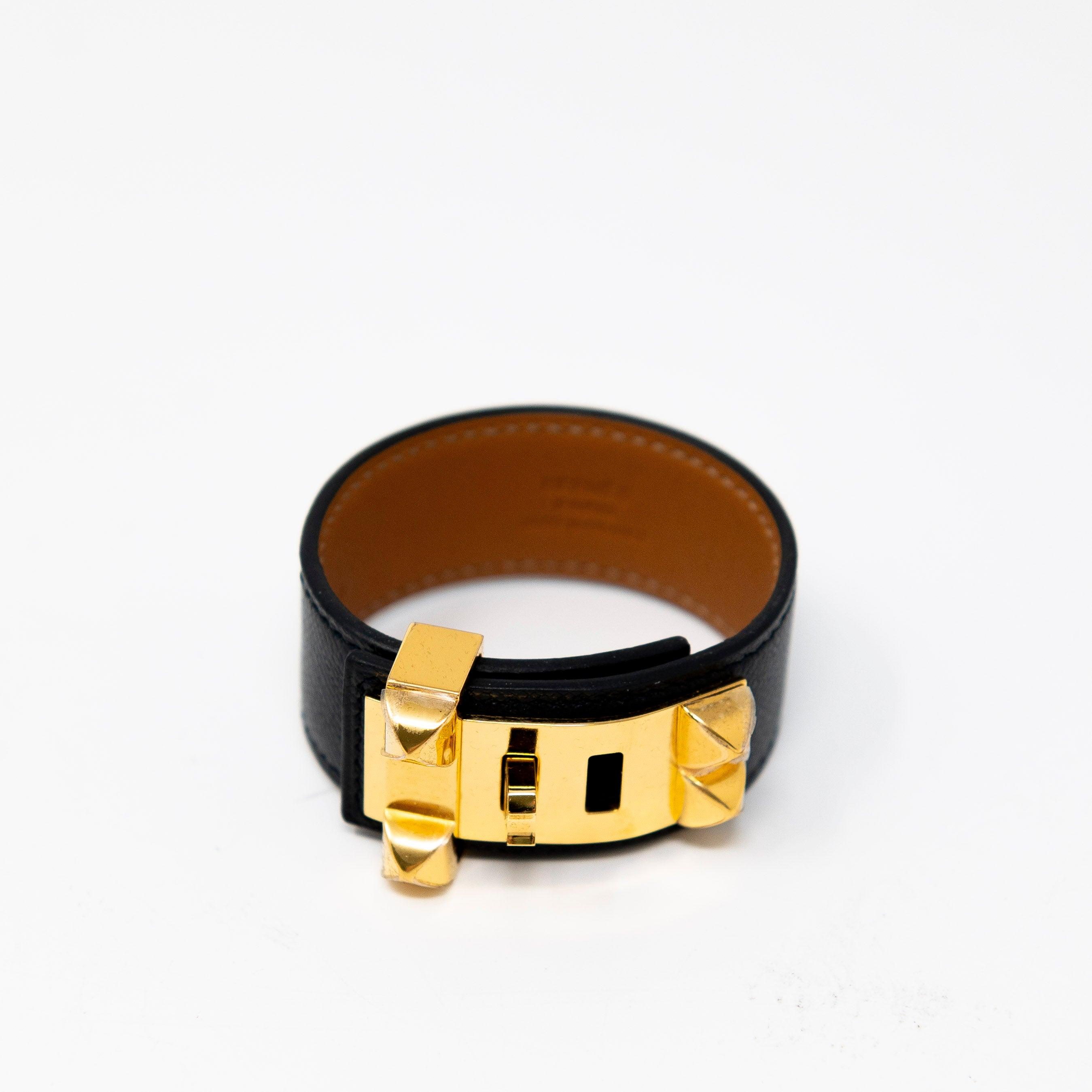 Hermes Noir Epsom Collier De Chien 24 Bracelet