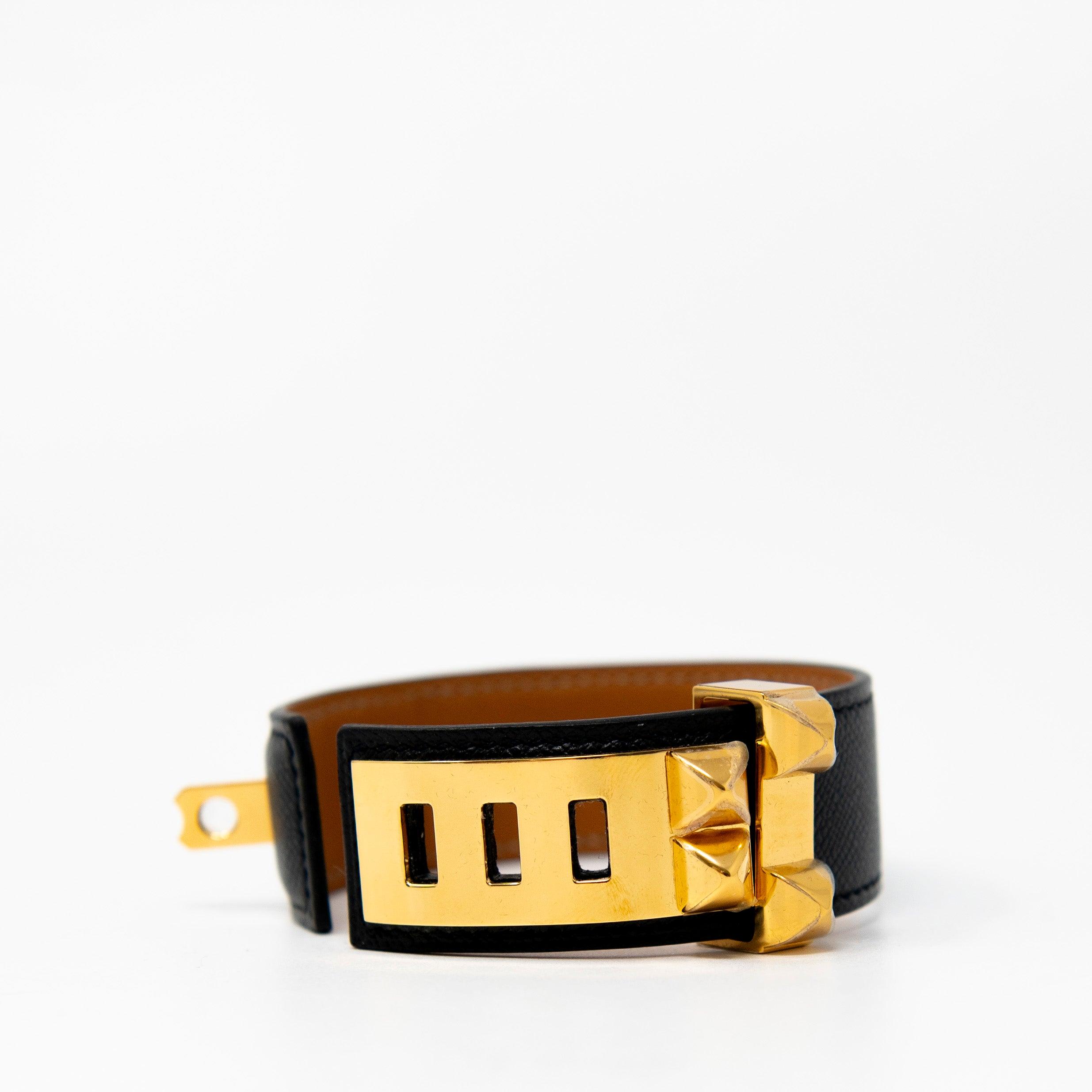 Hermes Noir Epsom Collier De Chien 24 Bracelet