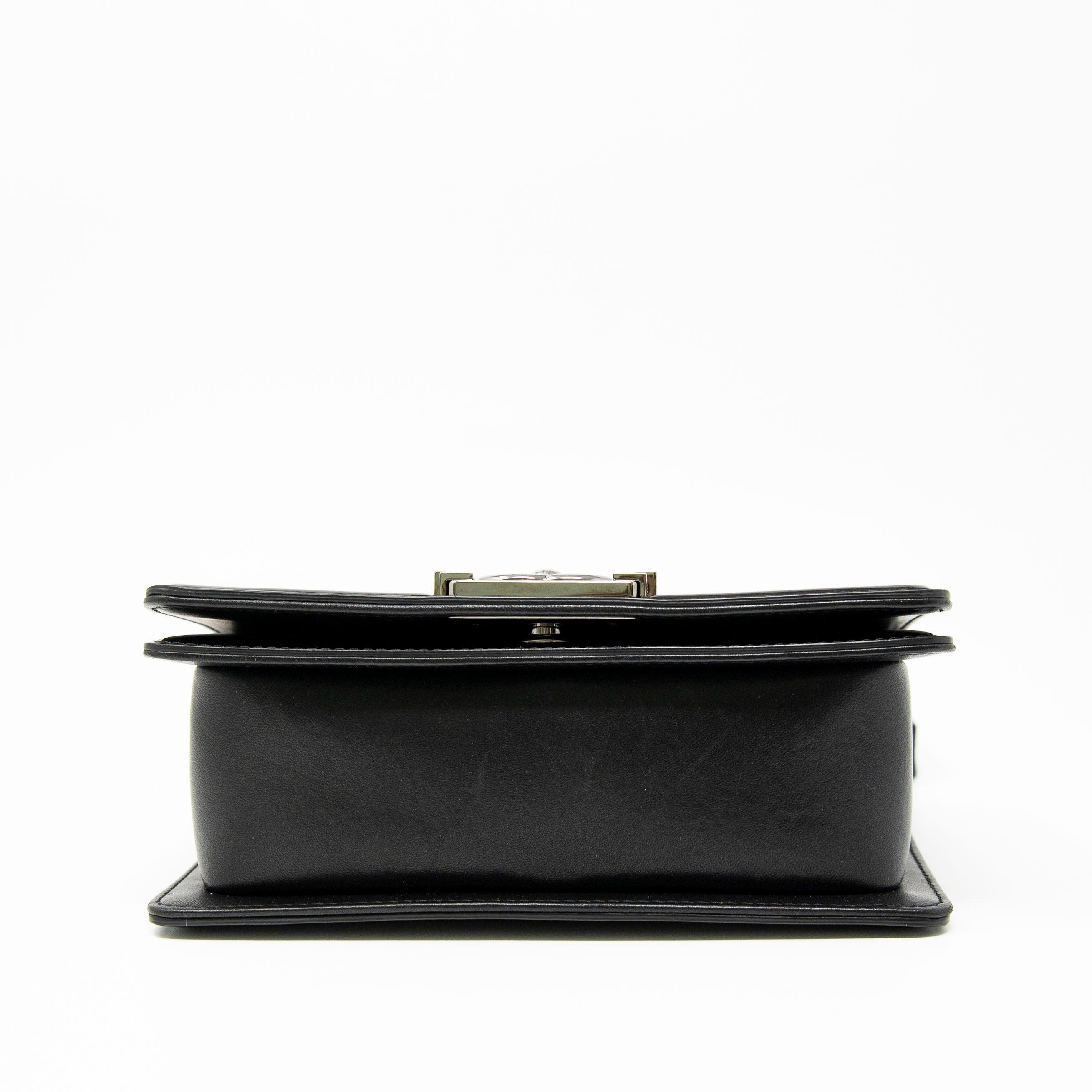 Chanel Black Patent Small Boy Bag