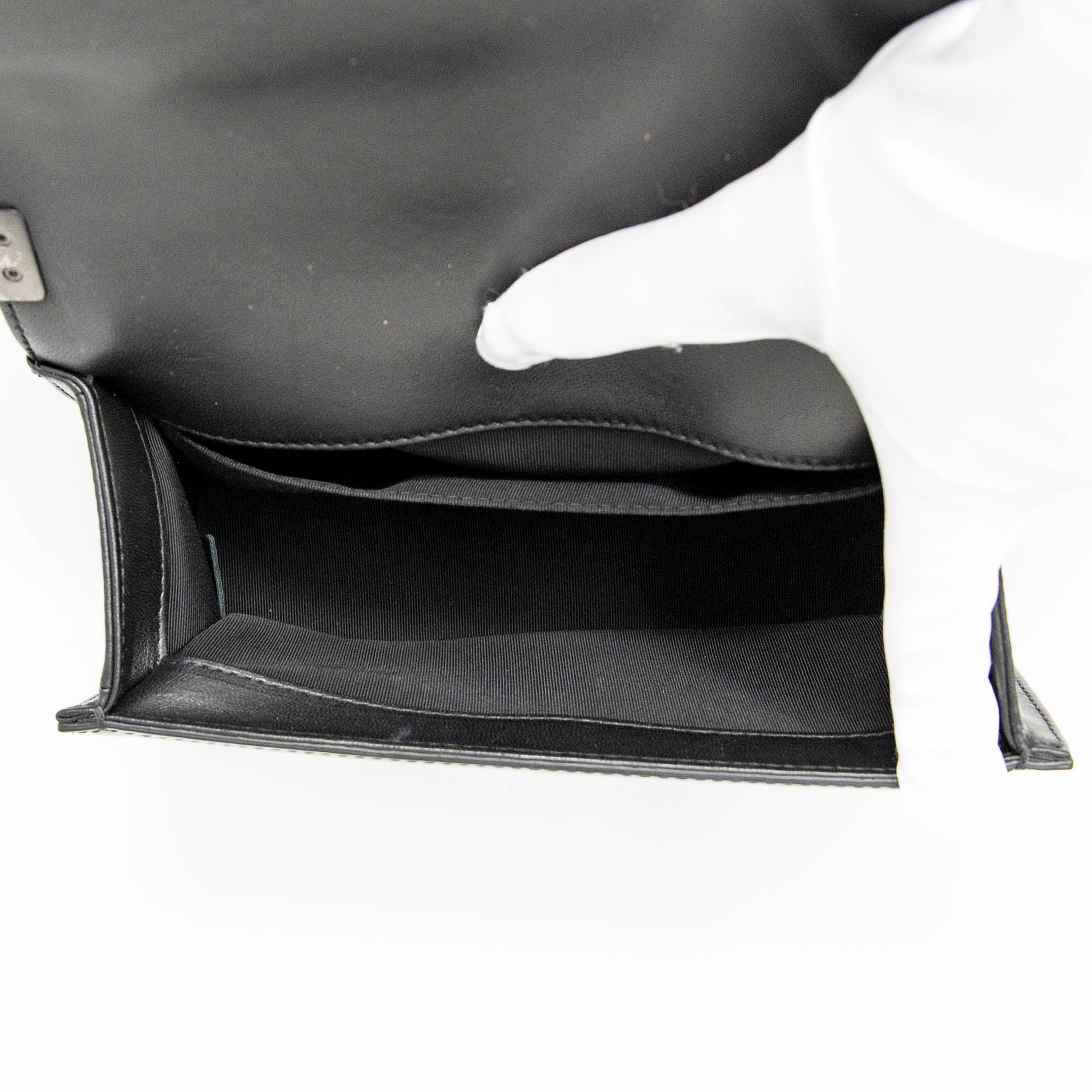 Chanel Black Patent Small Boy Bag
