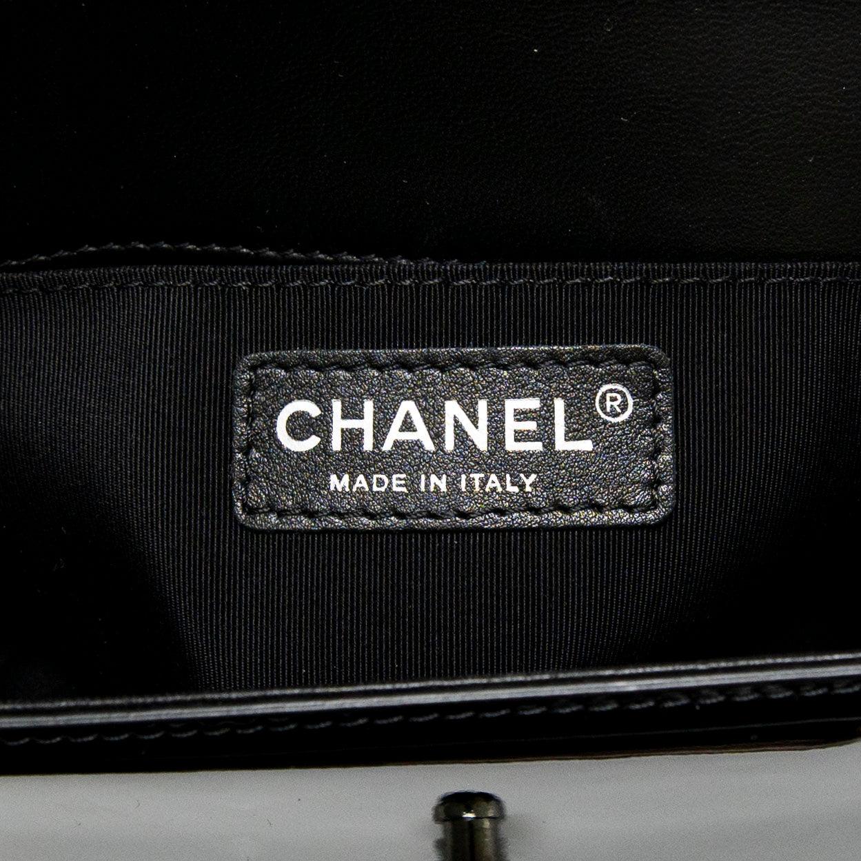 Chanel Black Patent Small Boy Bag