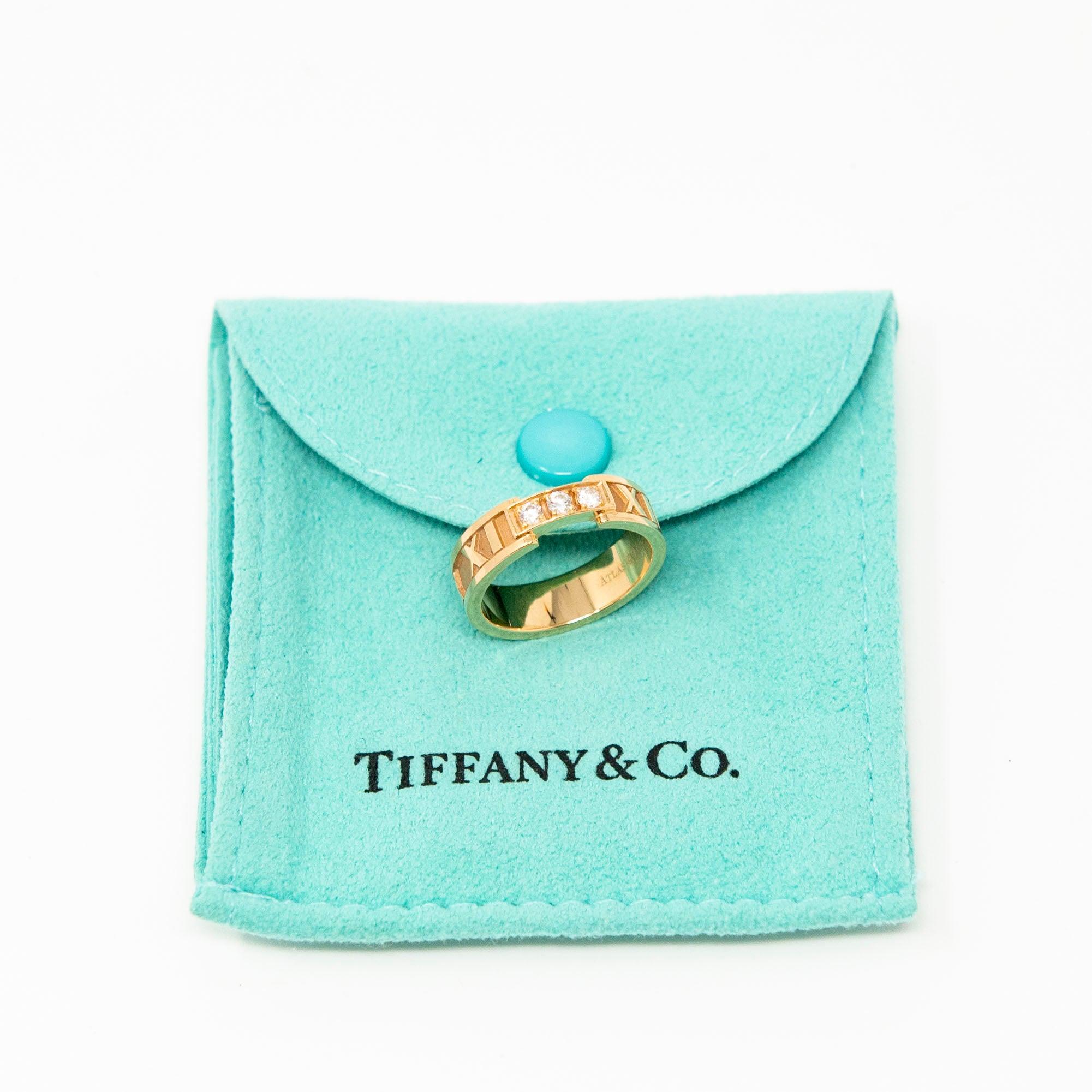 Tiffany & Co 18k Gold Atlas Diamond Ring