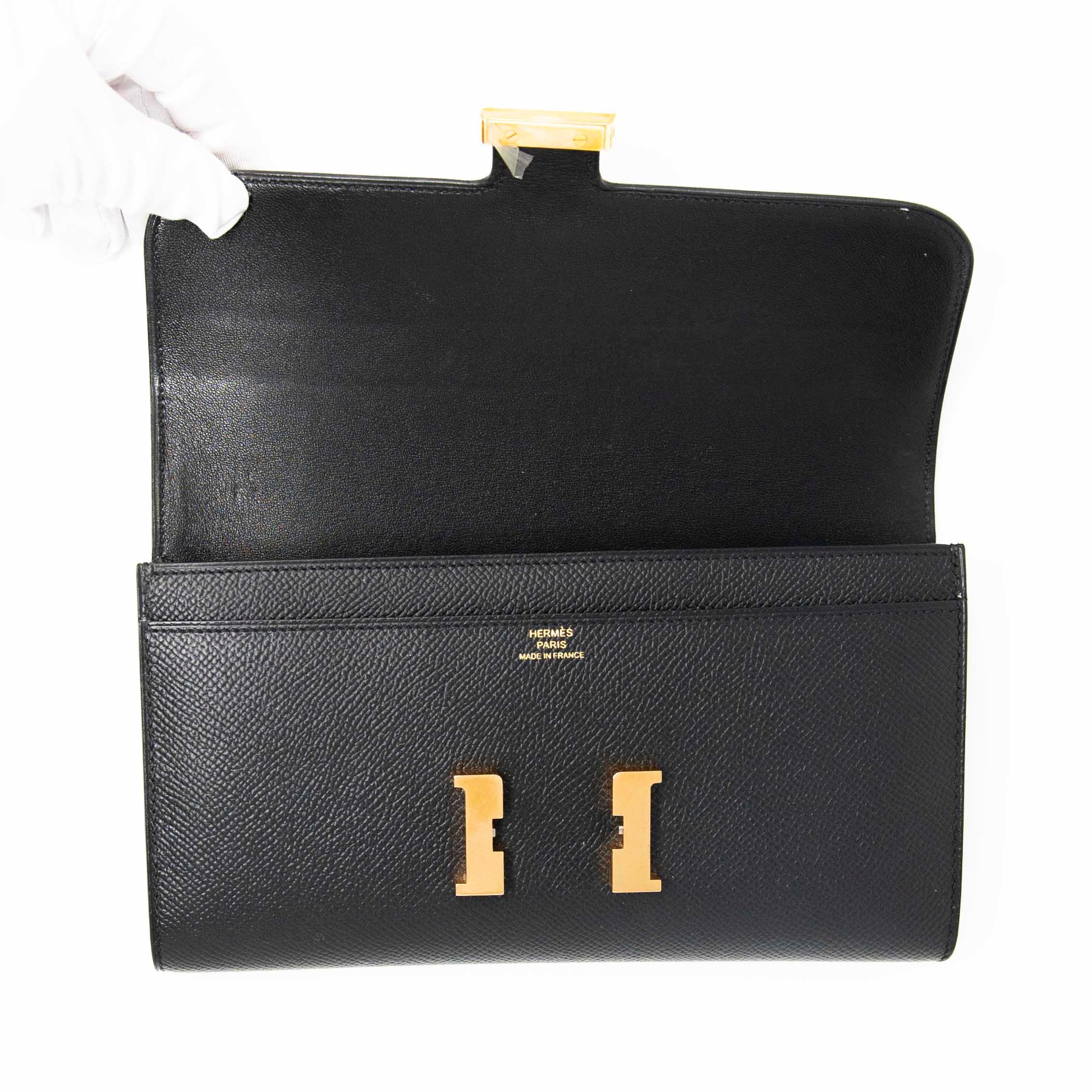 Hermes Noir Epsom Long Constance Wallet
