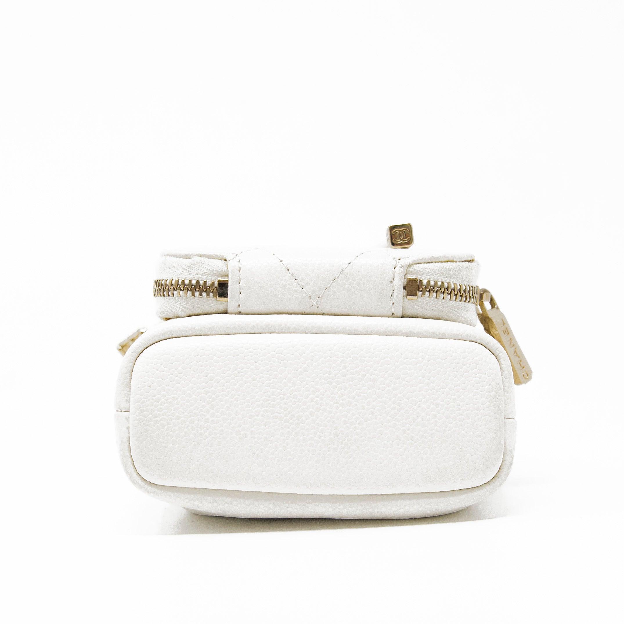 Chanel White Mini Pocket Bucket Bag