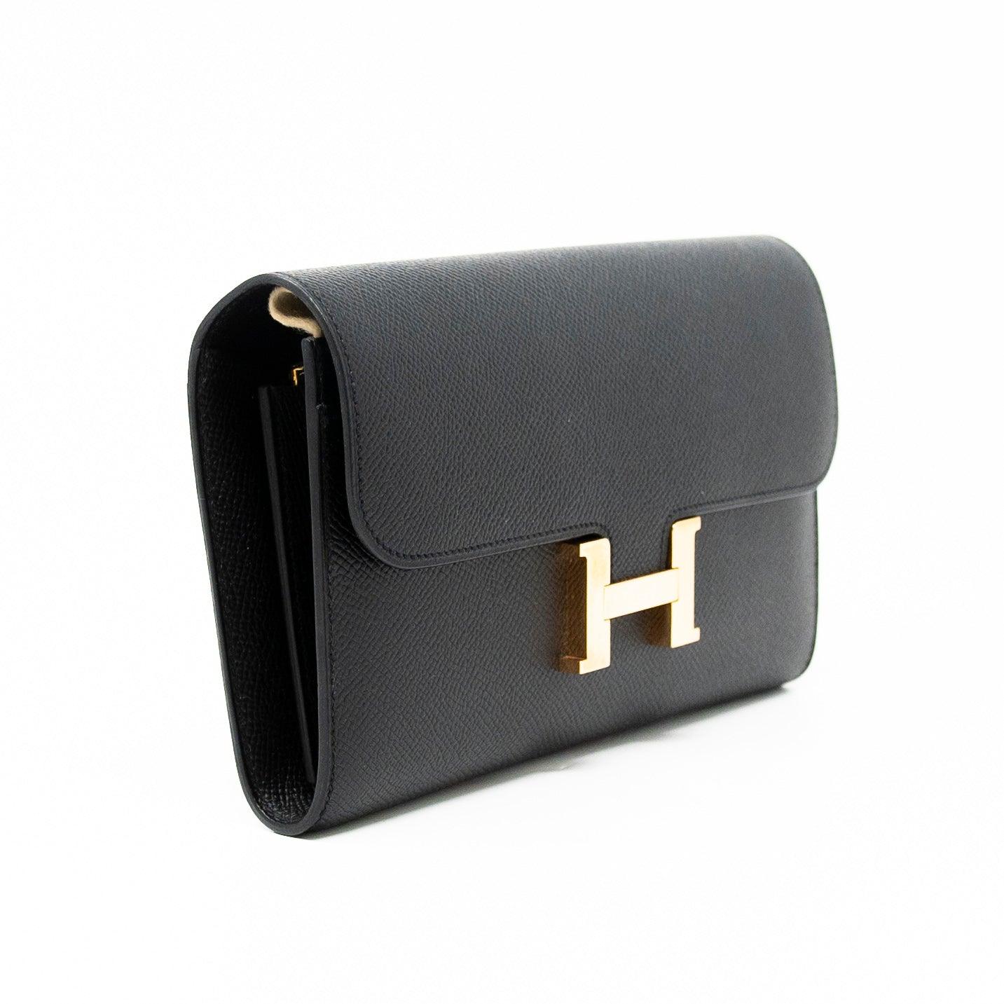Hermes Noir Epsom Long Constance Wallet